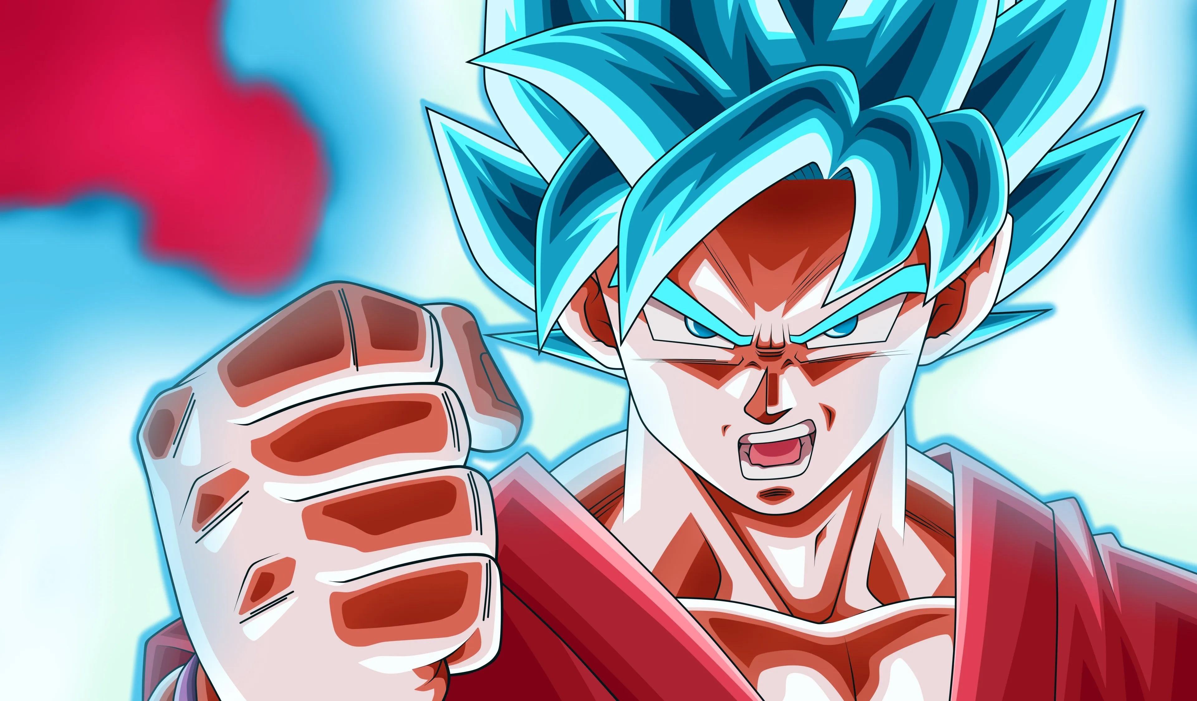 Son Goku Fierce Pose Super Saiyan Blue 4K, HD Wallpaper