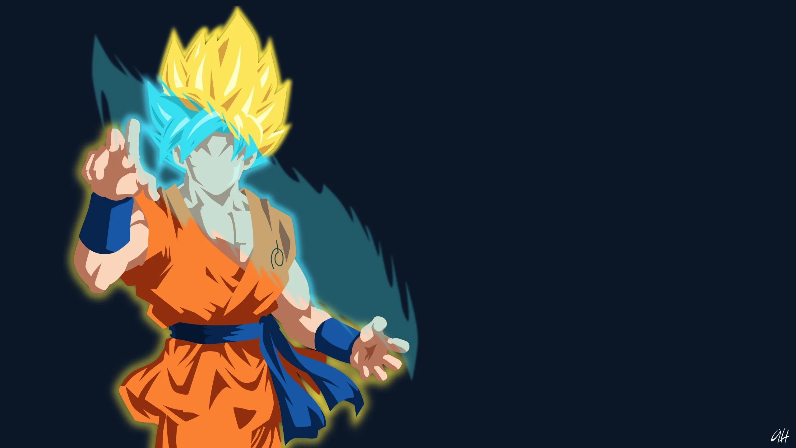 Desktop wallpaper: Goku, Minimalist, Dragon Ball, Anime, Super Saiyan Blue, Super Saiyan 4K free download for PC. 410981