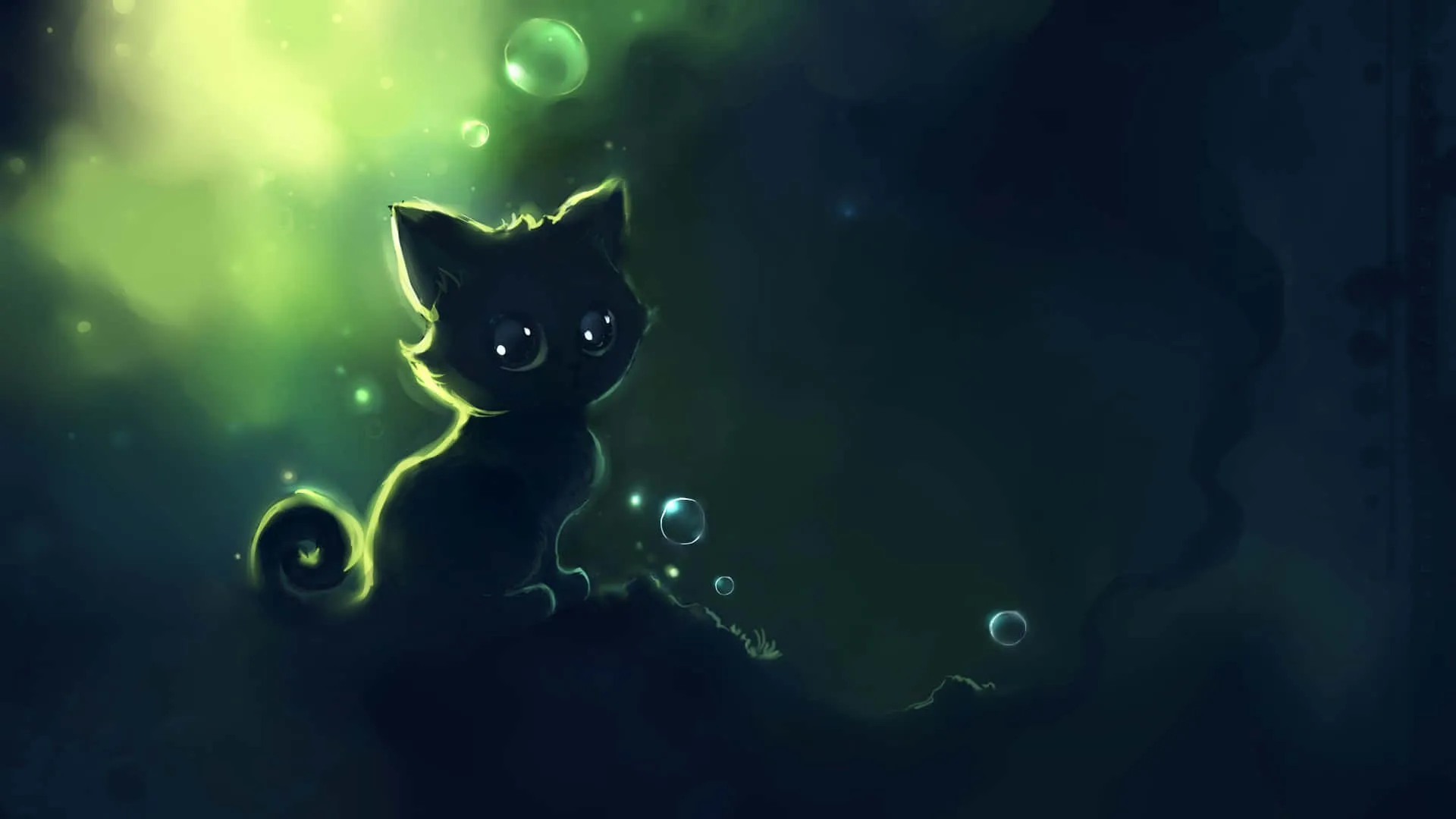 Download Cute Dark Cat Wallpaper
