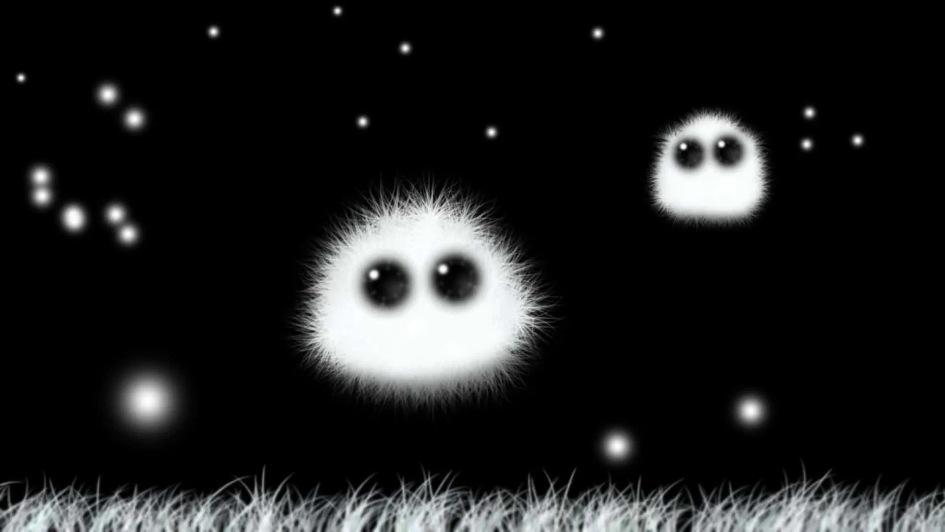 Download Dark Cute Fluffy Monsters Wallpaper