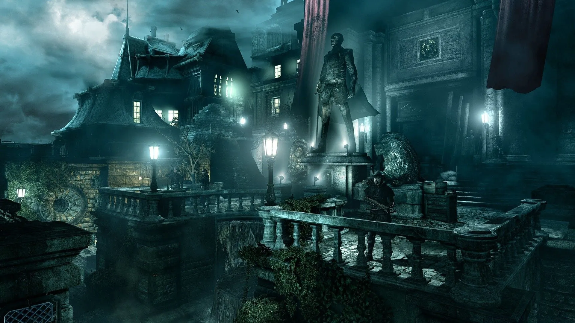 White lights, medieval city