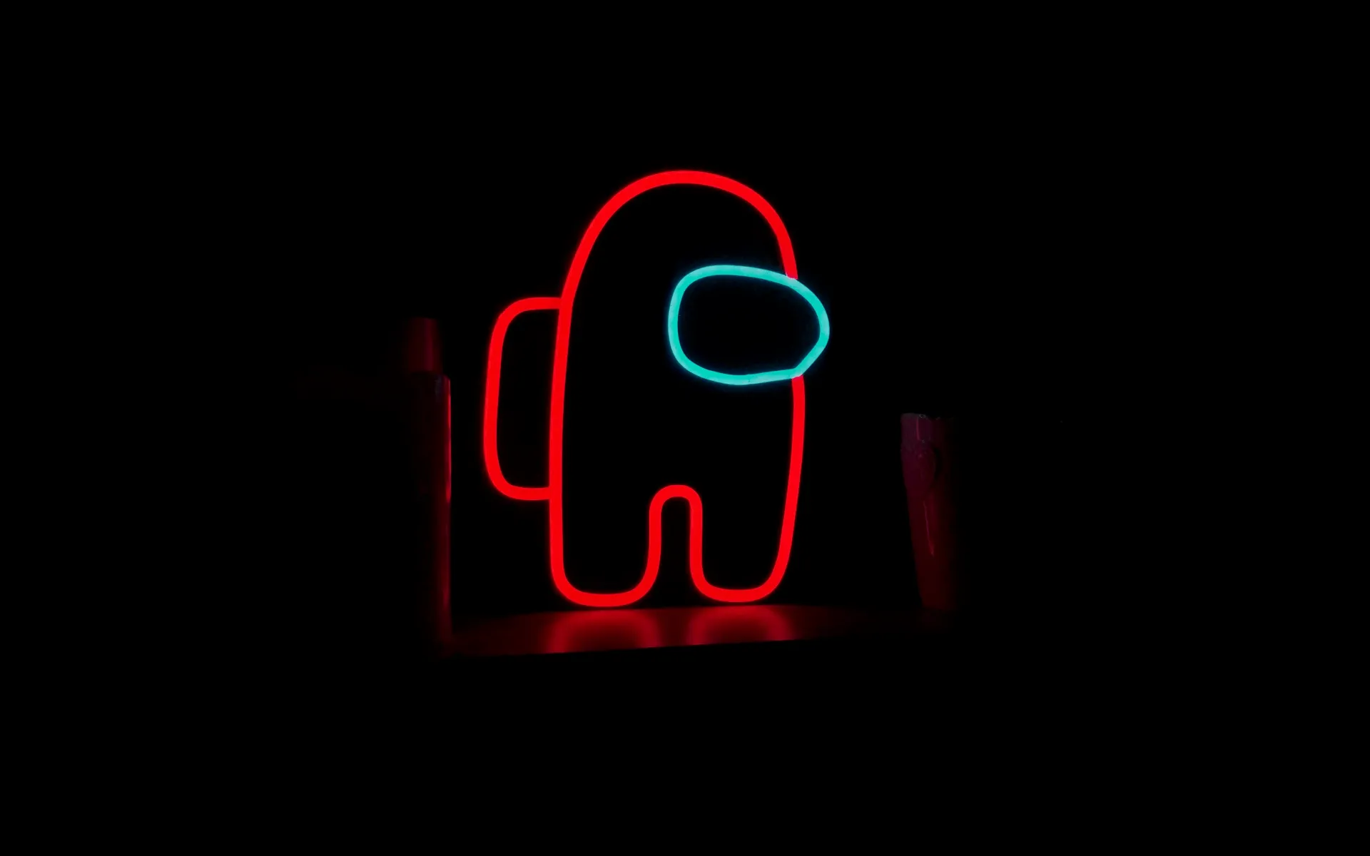 Among Us Wallpaper 4K, AMOLED, Neon logo, iOS Games
