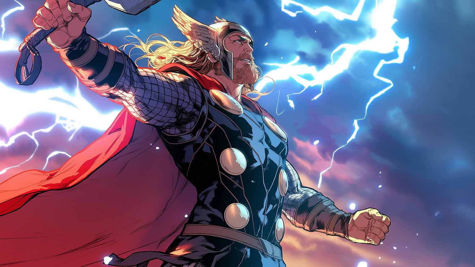 Thor Heroic Lightning Storm Desktop Wallpaper