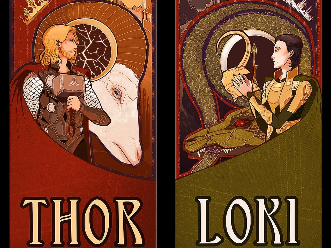 Desktop wallpaper: Comics, Thor, Loki (Marvel Comics) 4K free download for PC. 1479300