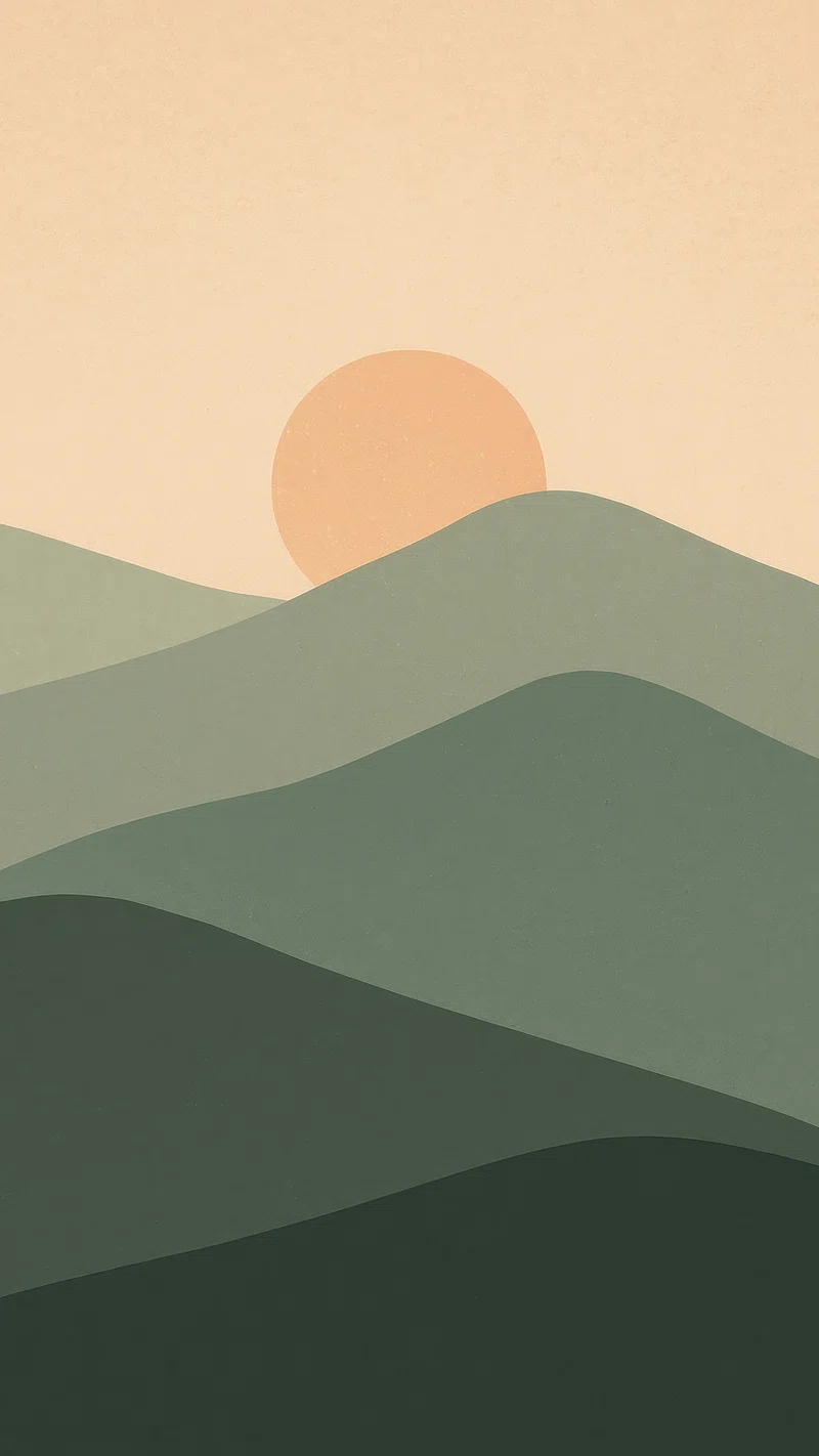 Minimalist sunset abstract hills mobile. Free Photo Illustration