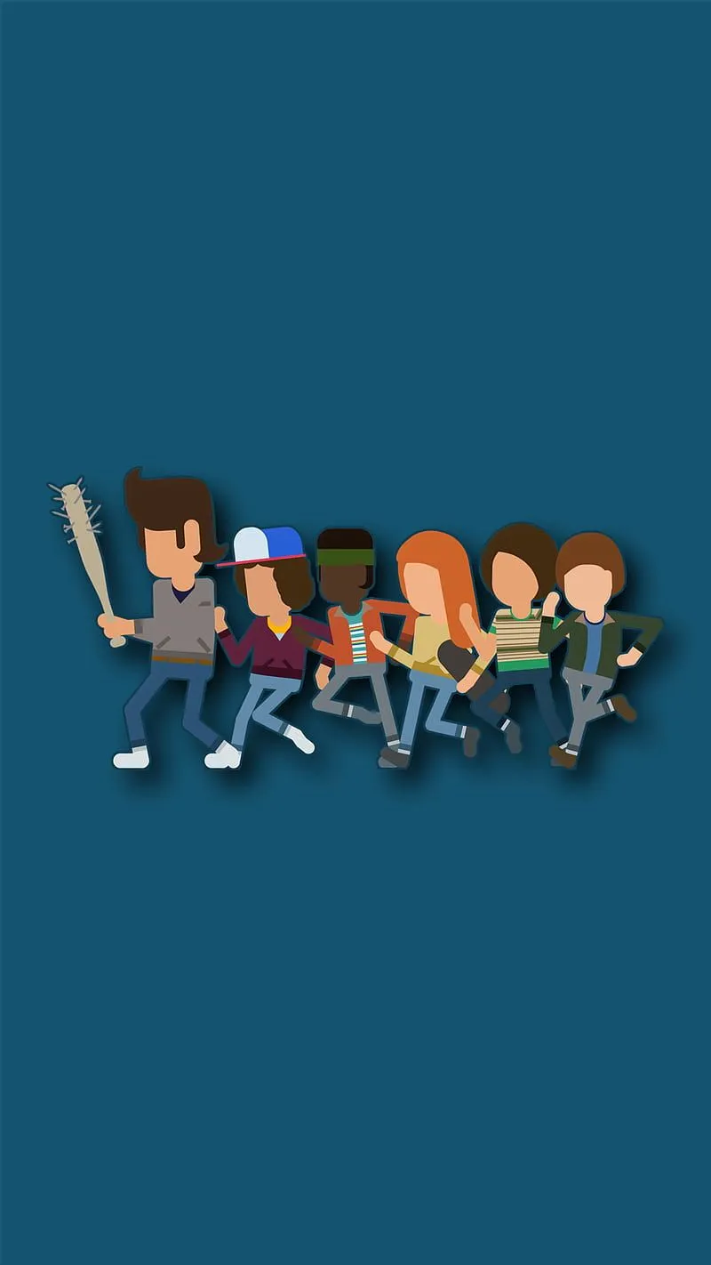 Stranger Things, blue, cyan, minimalist, netflix, young, HD phone wallpaper
