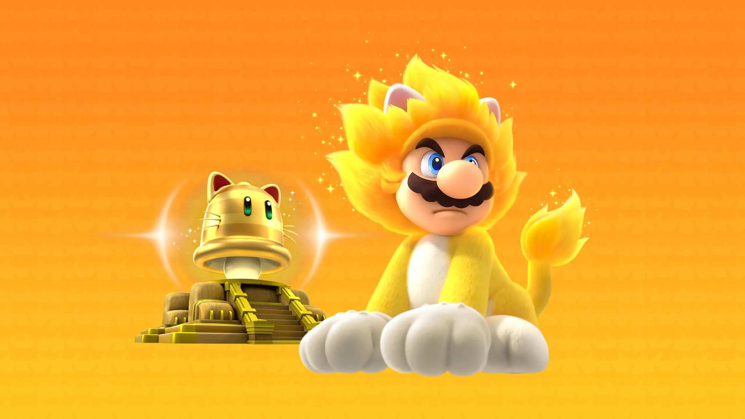 Bowser's Fury Giga Cat Mario Wallpaper with Monocle