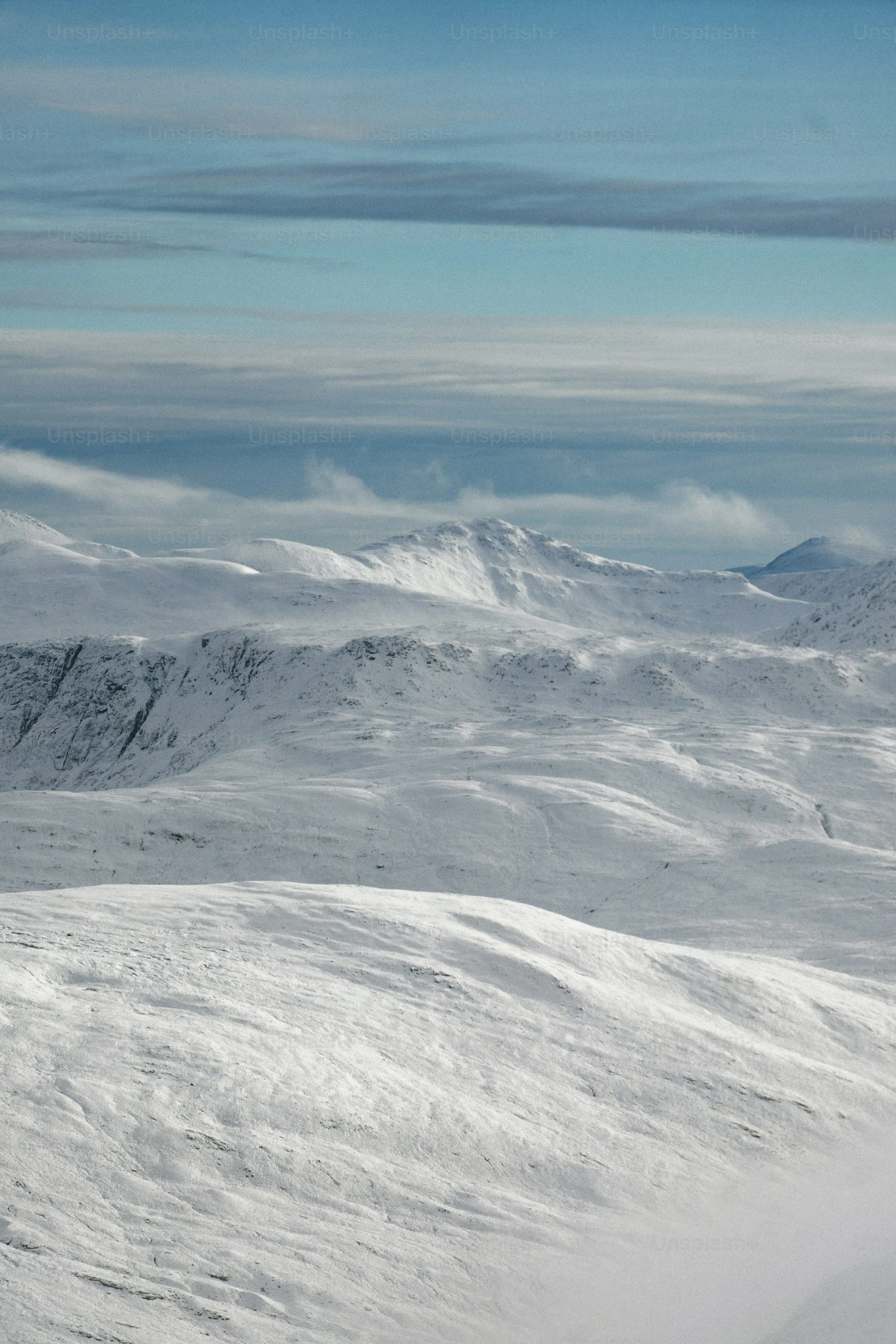 Snowy mountain views in winter photo