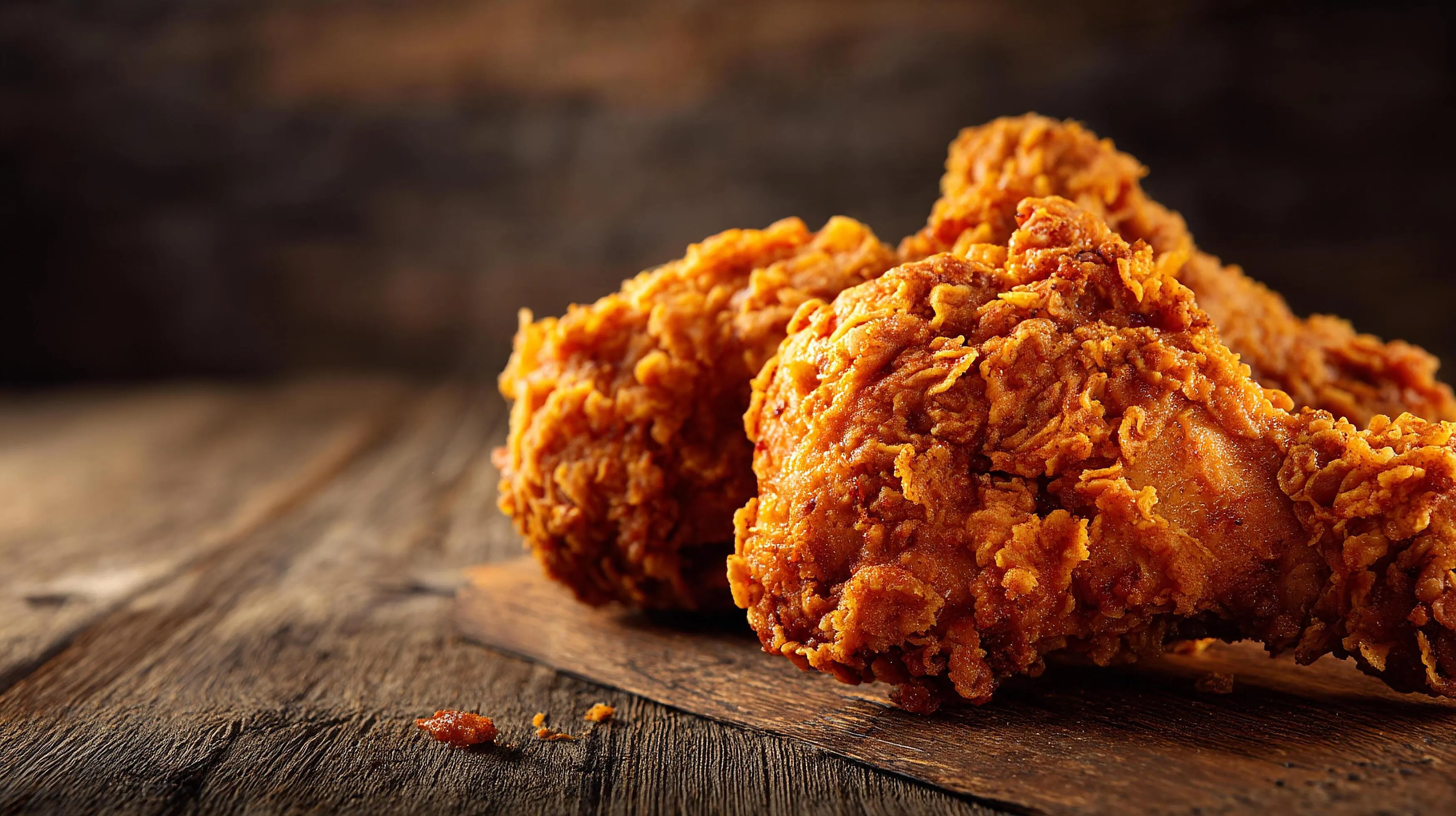Detailed Close Up Of Fried Chicken Leg Piece Texture Wallpaper