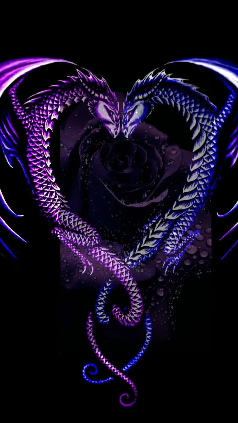Dragons, dragon, love, purple, HD phone wallpaper