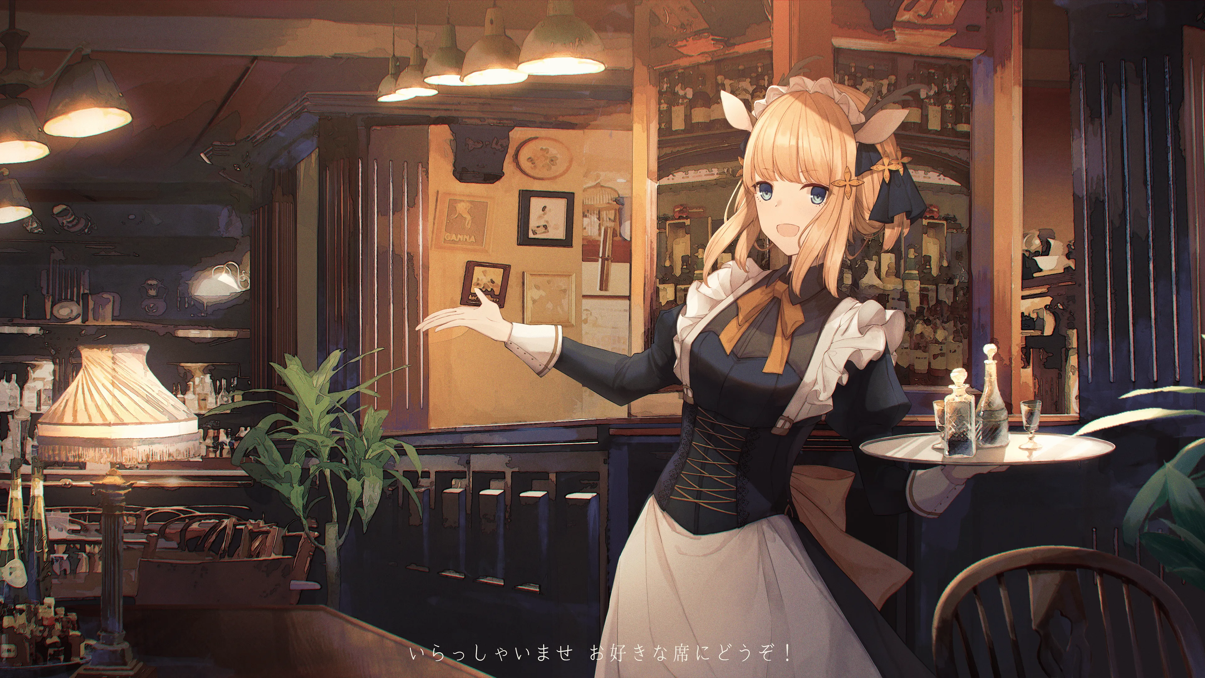 Anime Maid in Restaurant Ultra HD Wallpaper
