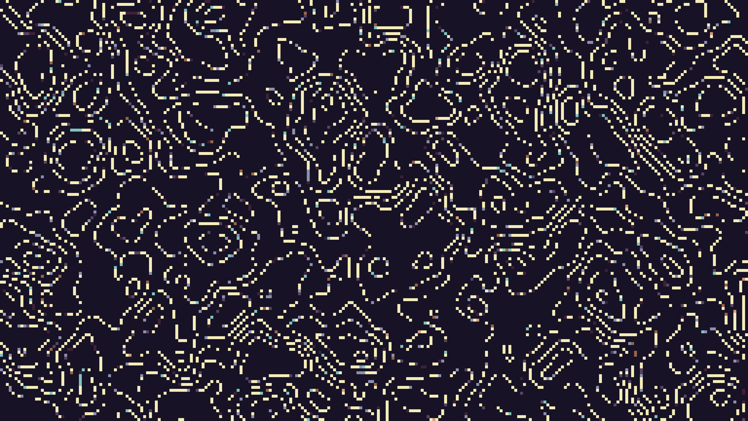 Pixel Art Abstract Topography With Blue And Yellow Lines, HD Wallpaper