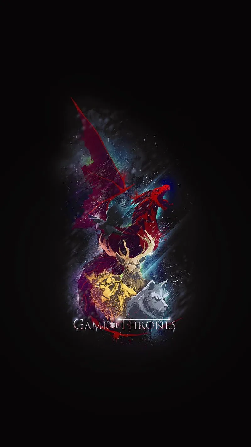 Game of thrones, amoled, artistic, black, dragon, game, got, ice and fire, jon, HD phone wallpaper