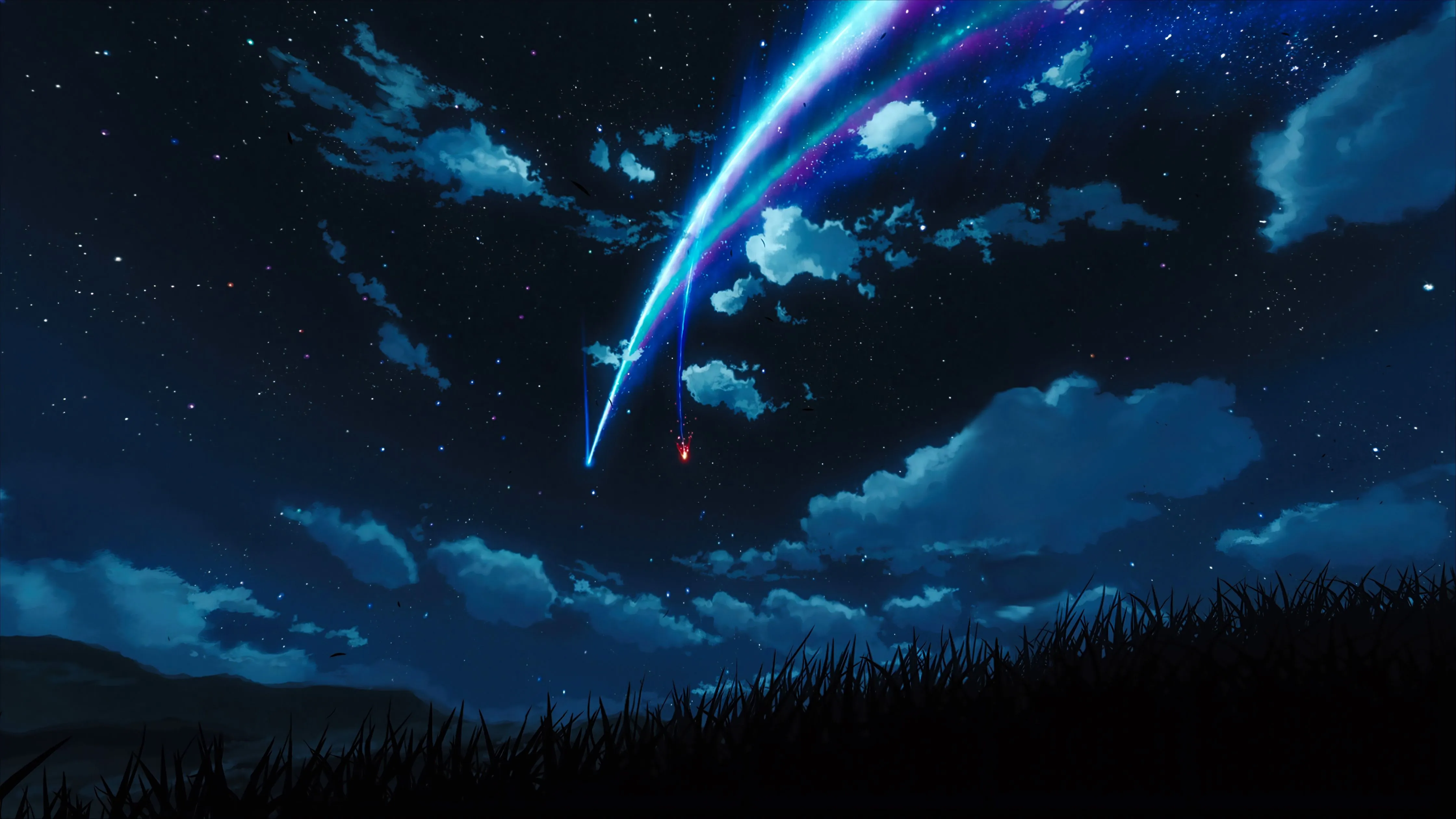 Your Name Wallpaper 4K, Shooting stars, Kimi no Na wa