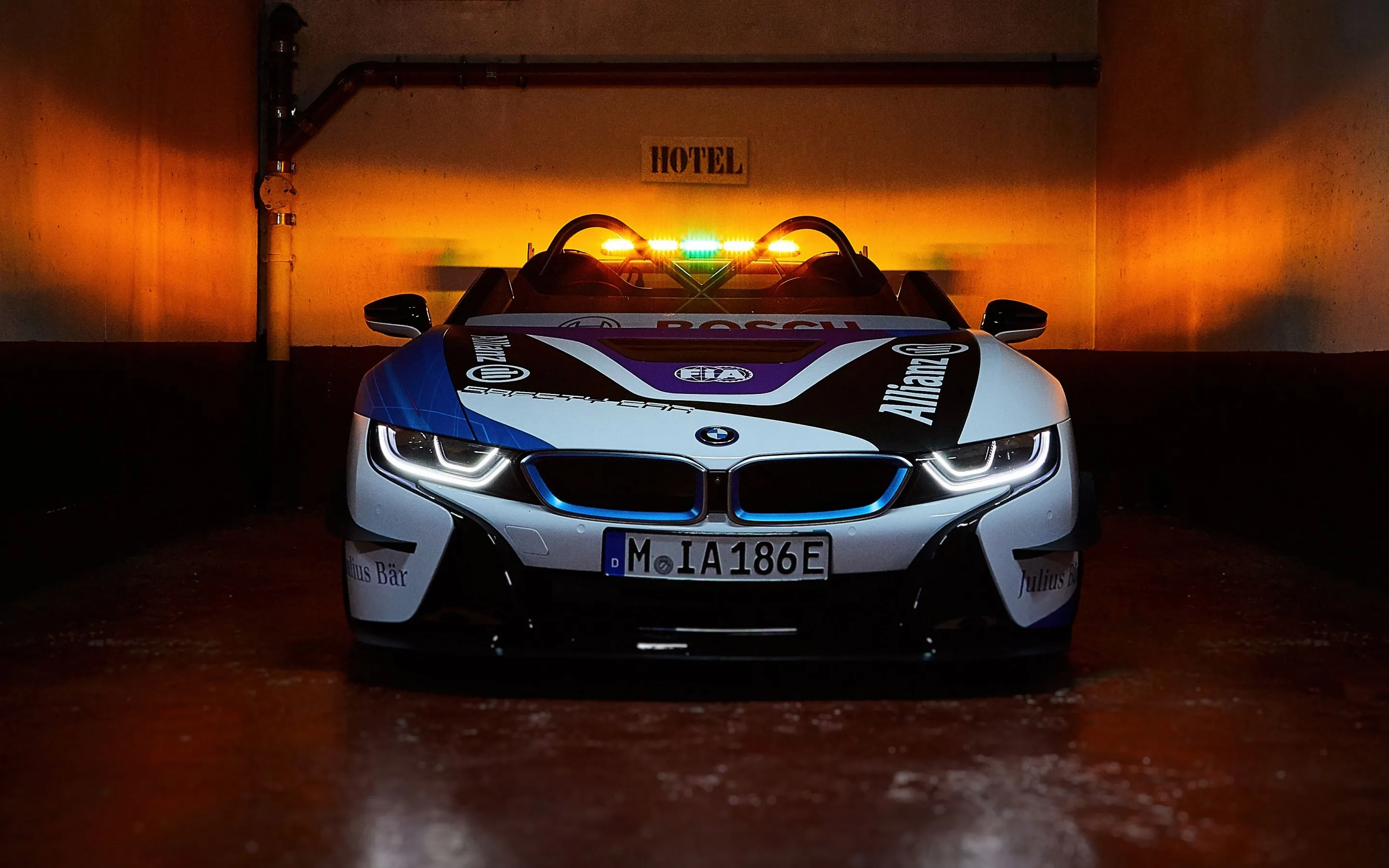 BMW i8 Roadster Formula E Safety Car 4K Wallpaper