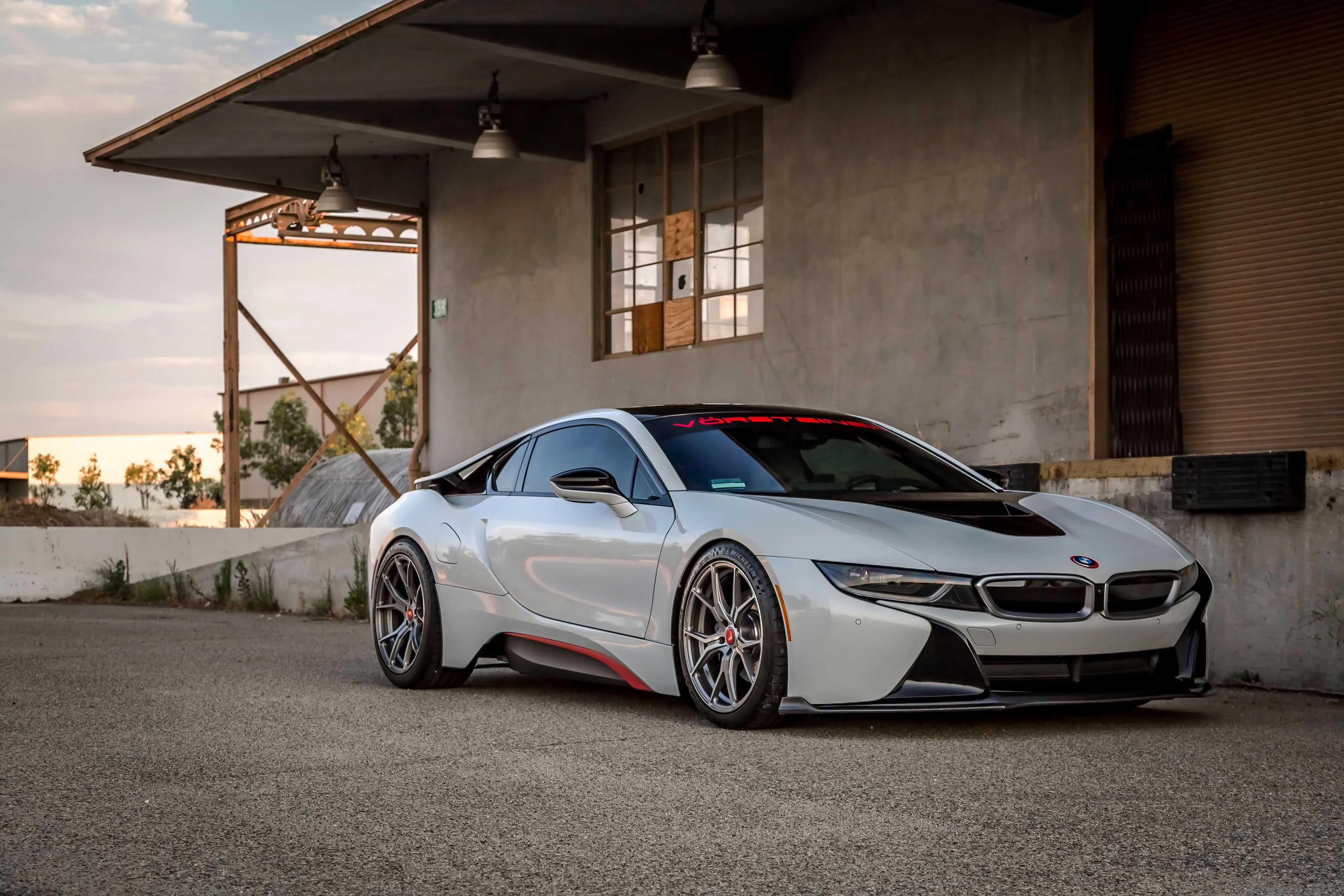 BMW i8 Silver Supercar