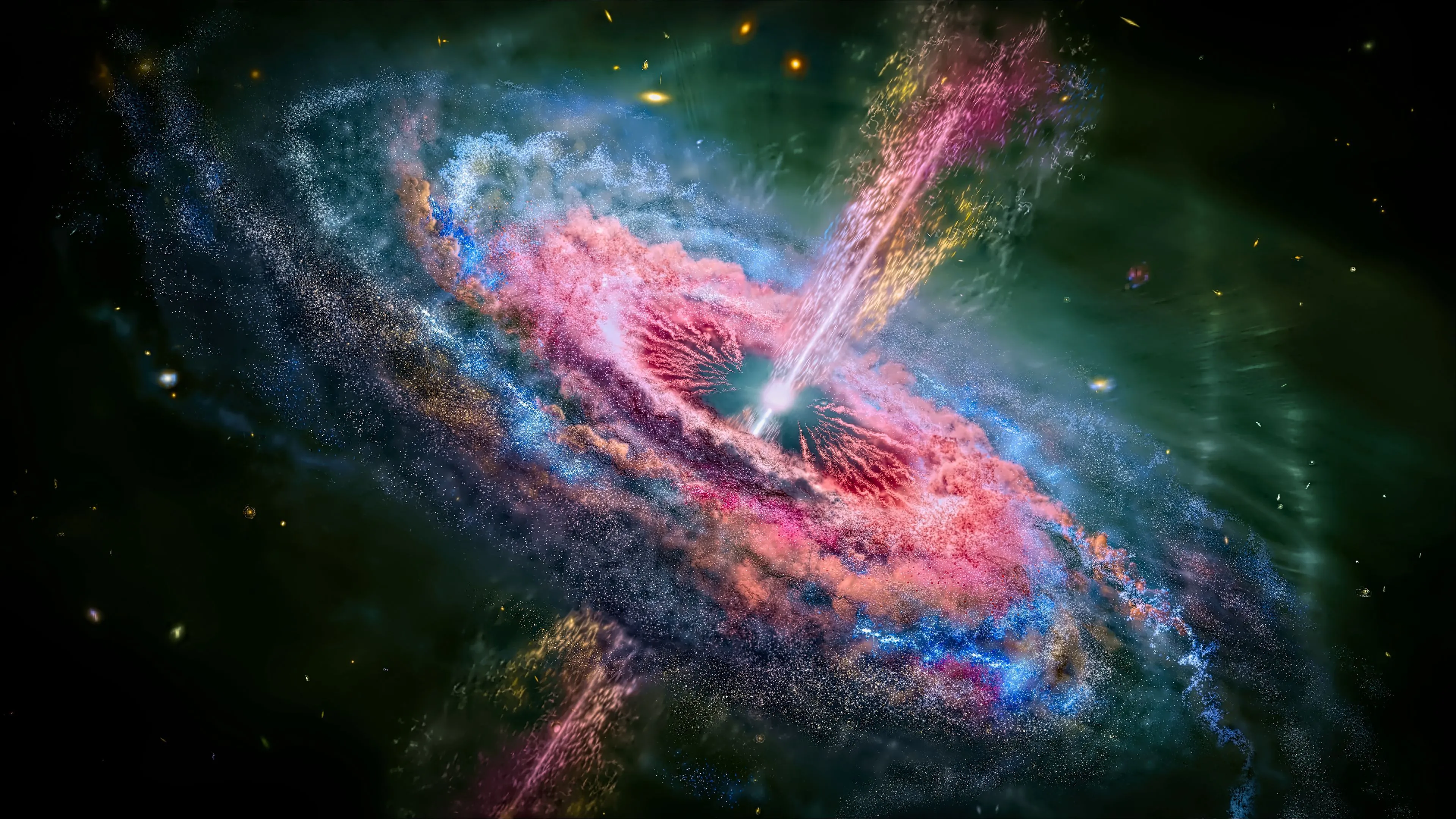 Download wallpaper 3840x2160 galactic nuclei, galaxy, space, glow 4k uhd 16:9 HD background