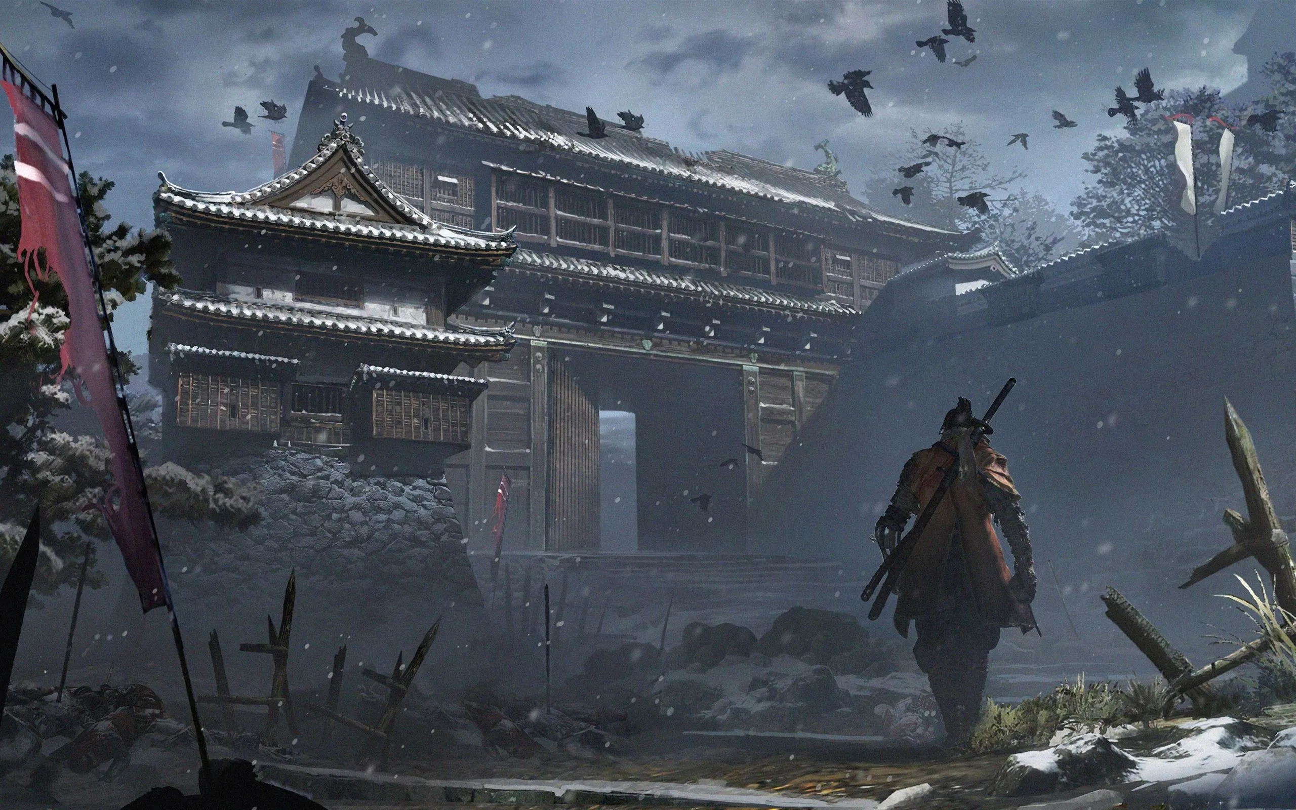 sekiro shadows die twice game official artwork 5k MacBook Air Wallpaper Download