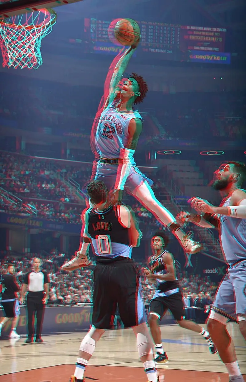 Ja Morant 3D, basketball, dunk, grizzlies, ja morant, memphis grizzlies, nba nba basketball, HD phone wallpaper