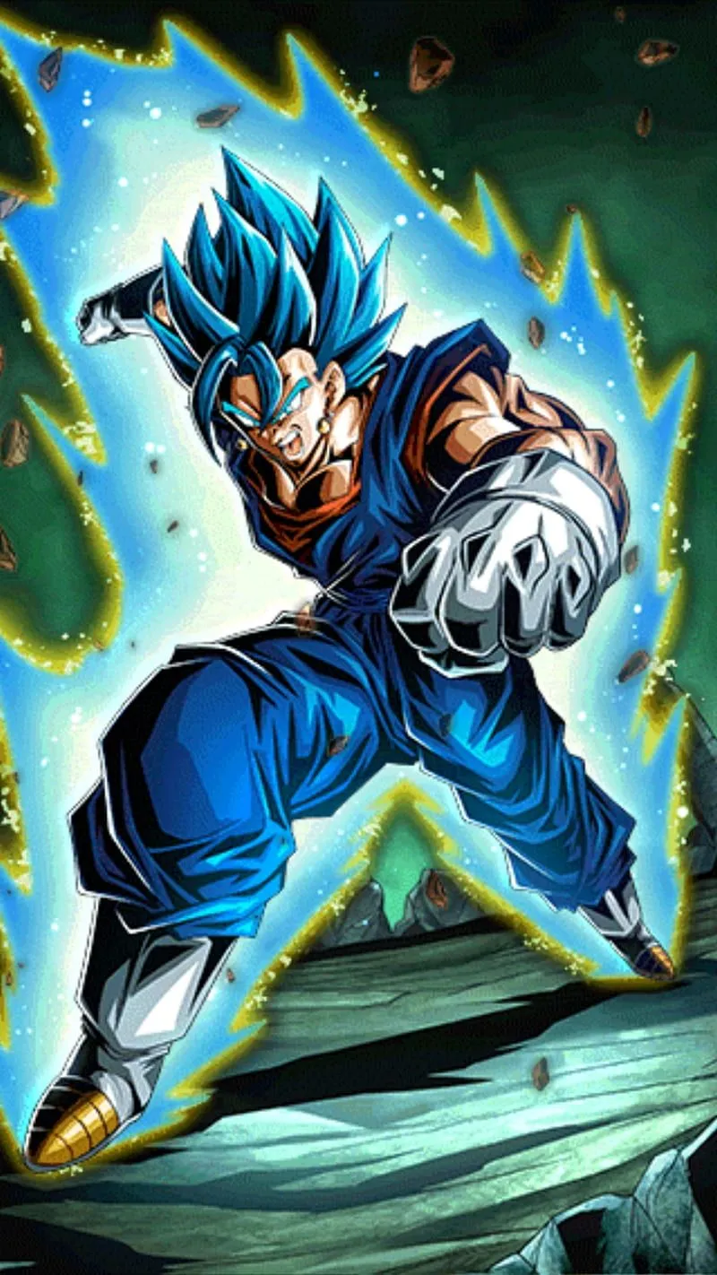 Dragon Ball Super, dragon ball, fighting, super saiyan blue, vegito, HD phone wallpaper