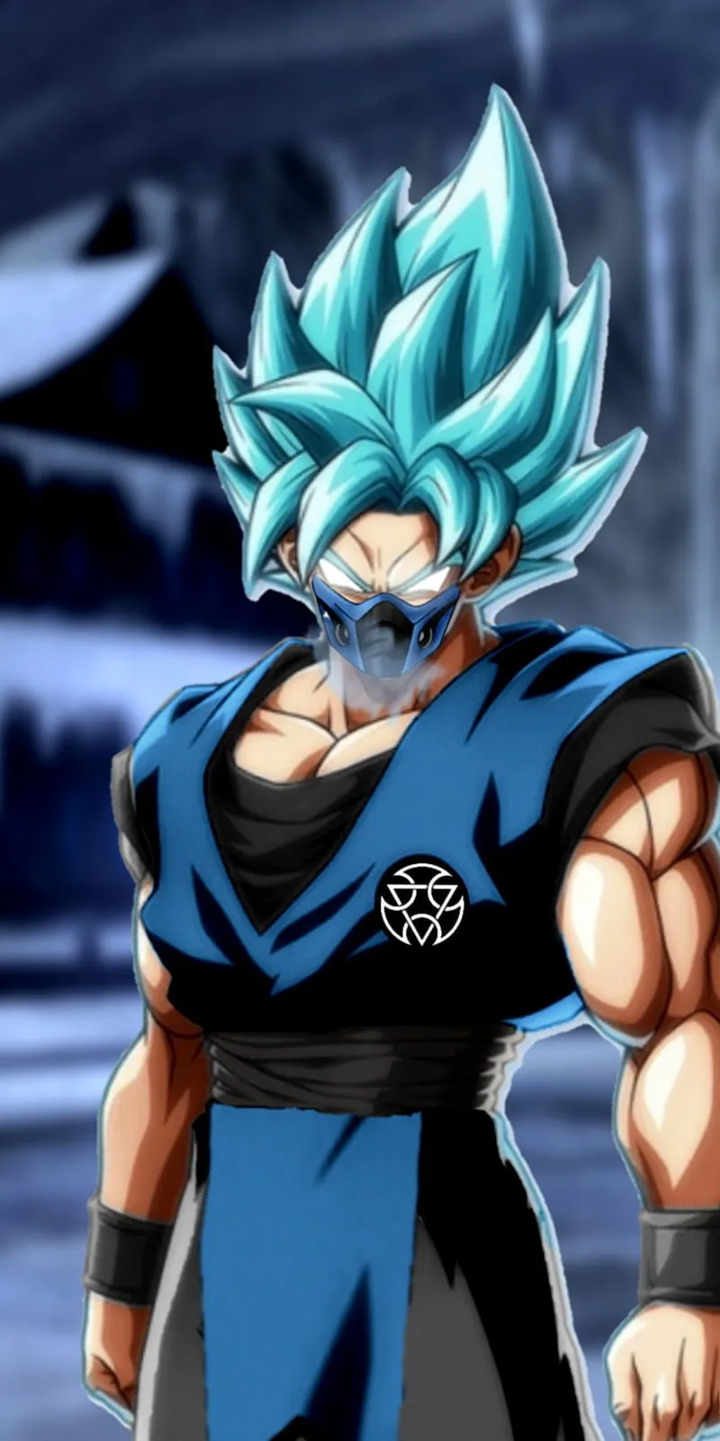 Super saiyan blue mk, dragonball, goku, mortalkombat, subzero, supersaiyangod, HD phone wallpaper
