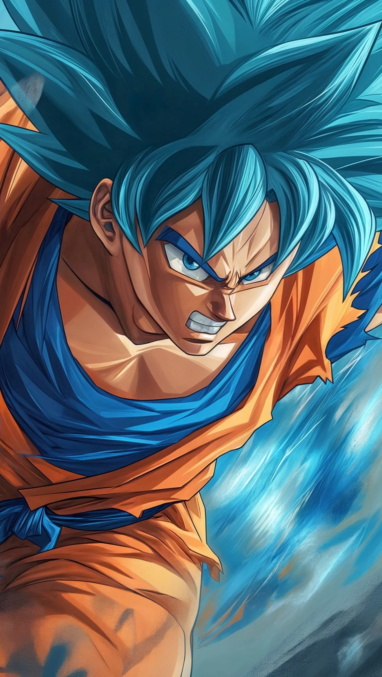 Goku Super Saiyan Blue Anime Wallpaper 4K for iPhone and Mobile Phone
