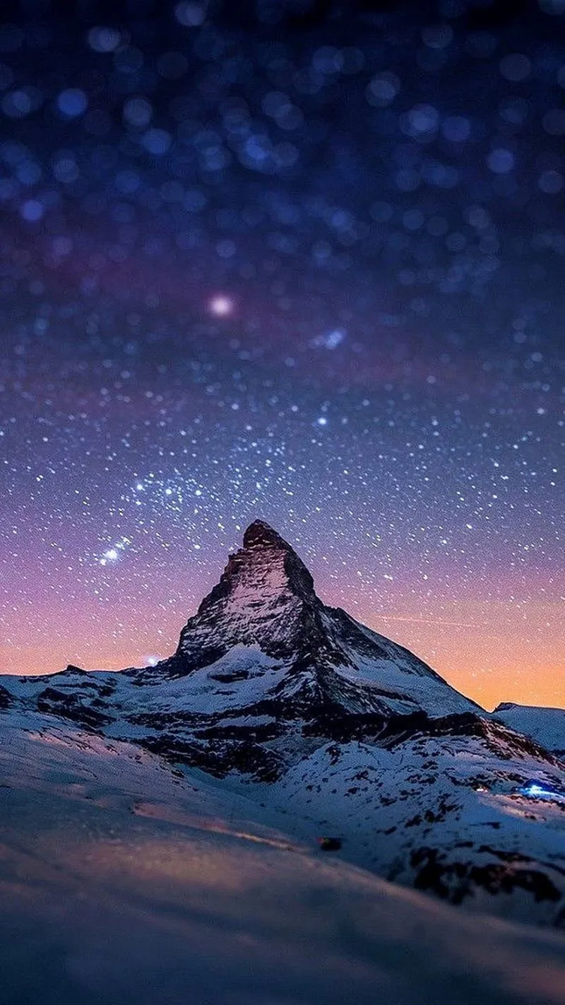 Nature1341, mountain, nature, night, sky, HD phone wallpaper