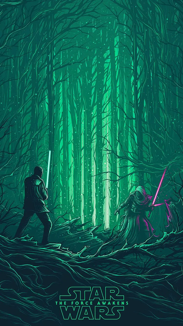 iPhone X wallpaper. starwars illustration green art film