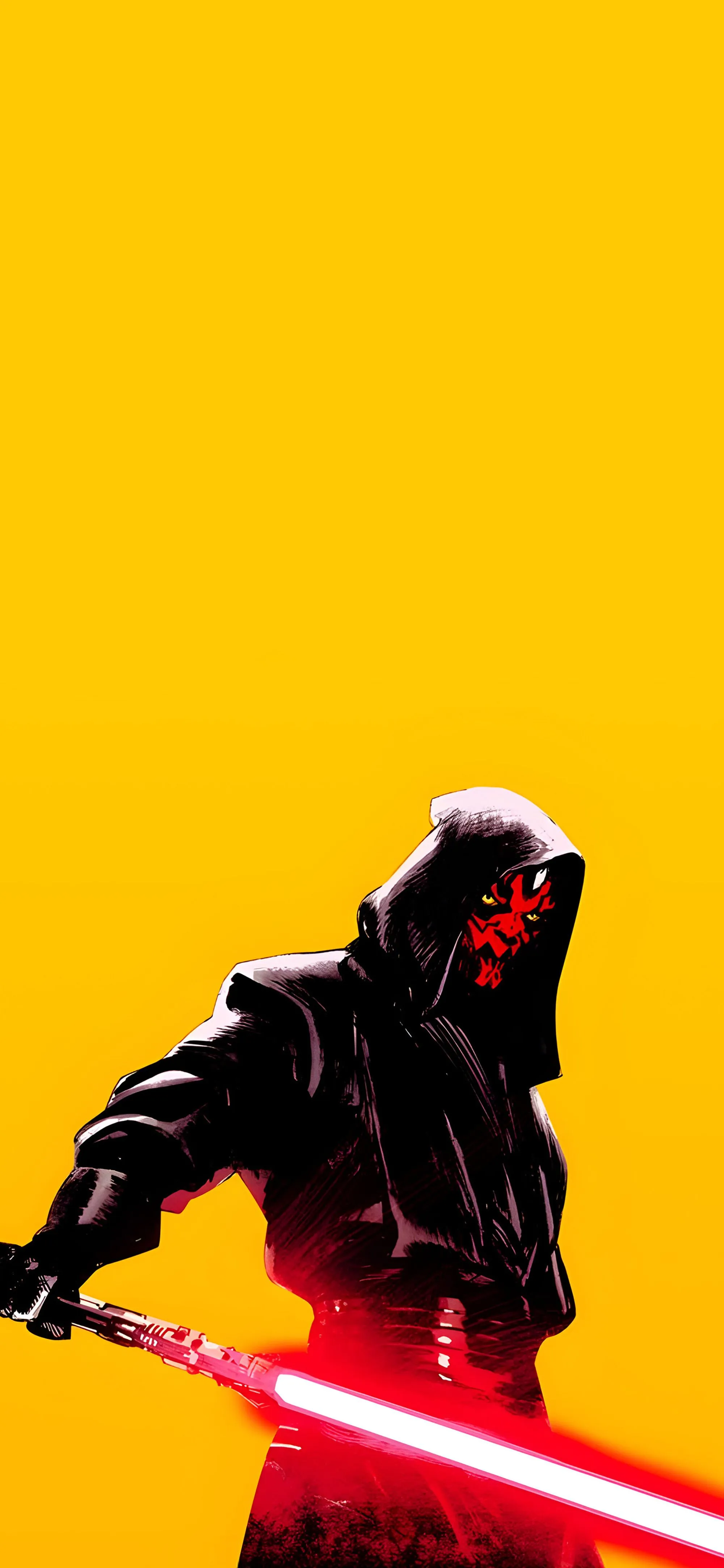 Darth Maul Yellow Background Star Wars Wallpaper