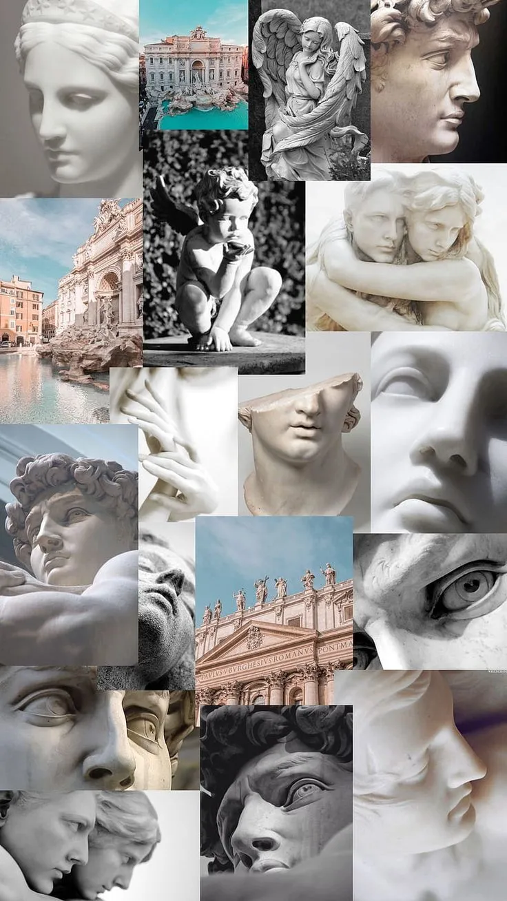 Greek Aesthetic, blue, mythology, sculpture, statue, HD phone wallpaper