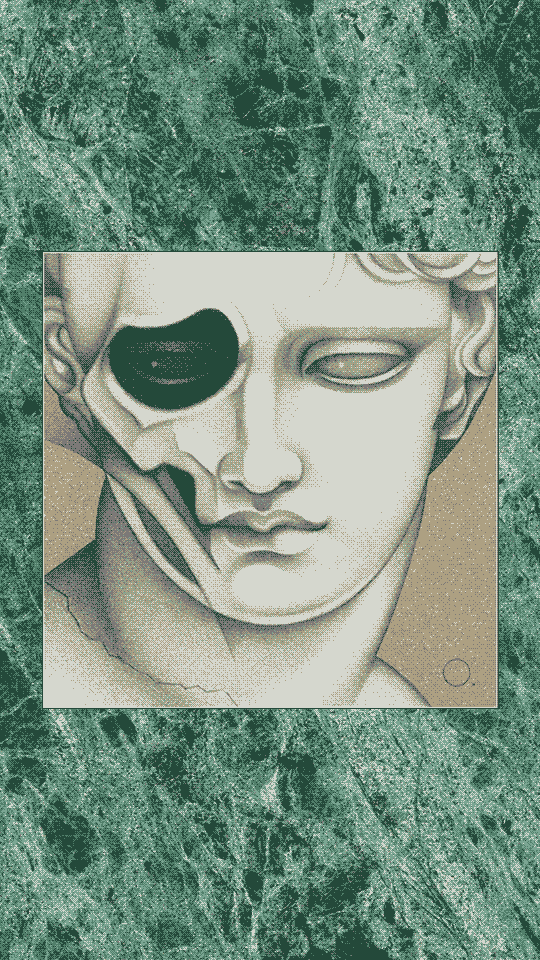 Statue With Skull Face On Marble Background HD Phone Wallpaper
