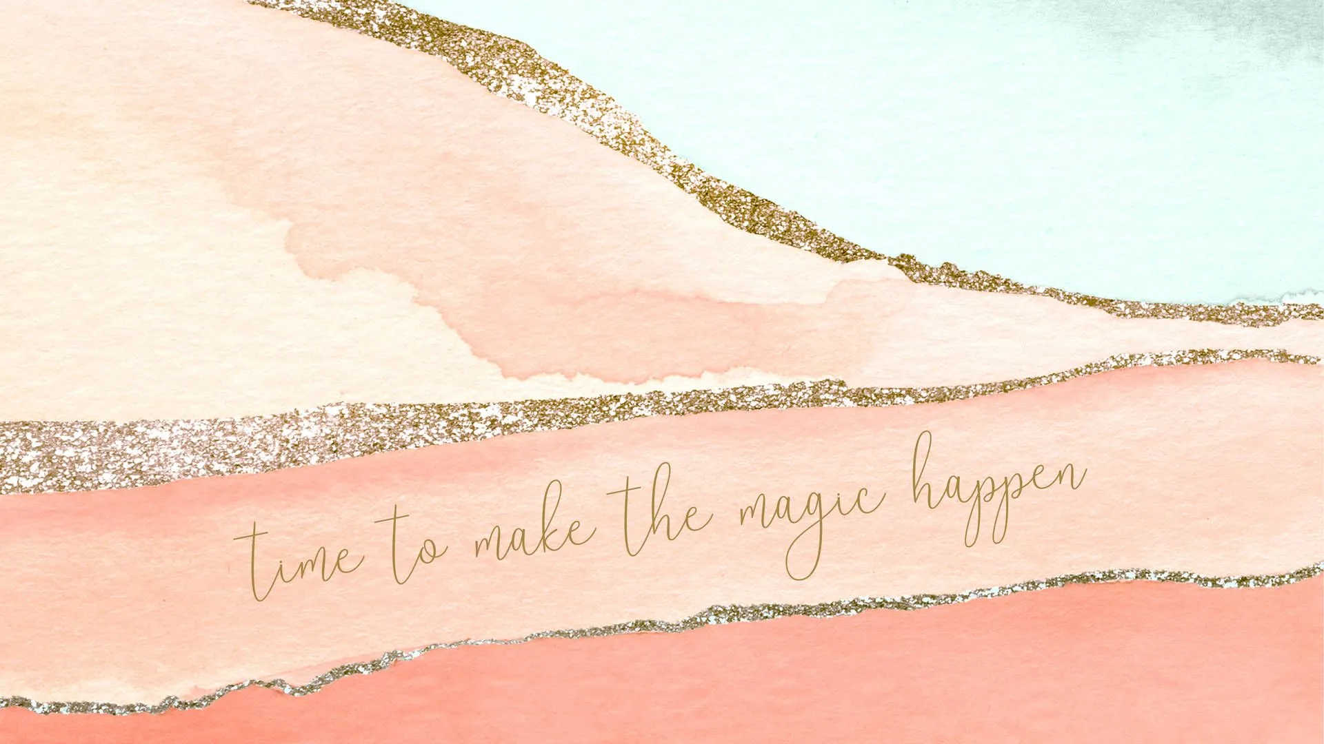 Download A Watercolor Painting With The Words Time To Make The Yogi Happier Wallpaper