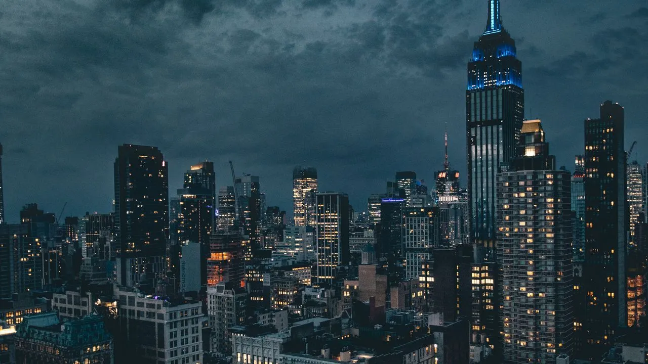 Wallpaper night city, skyscrapers, city lights, new york, usa, night, clouds hd, picture, image