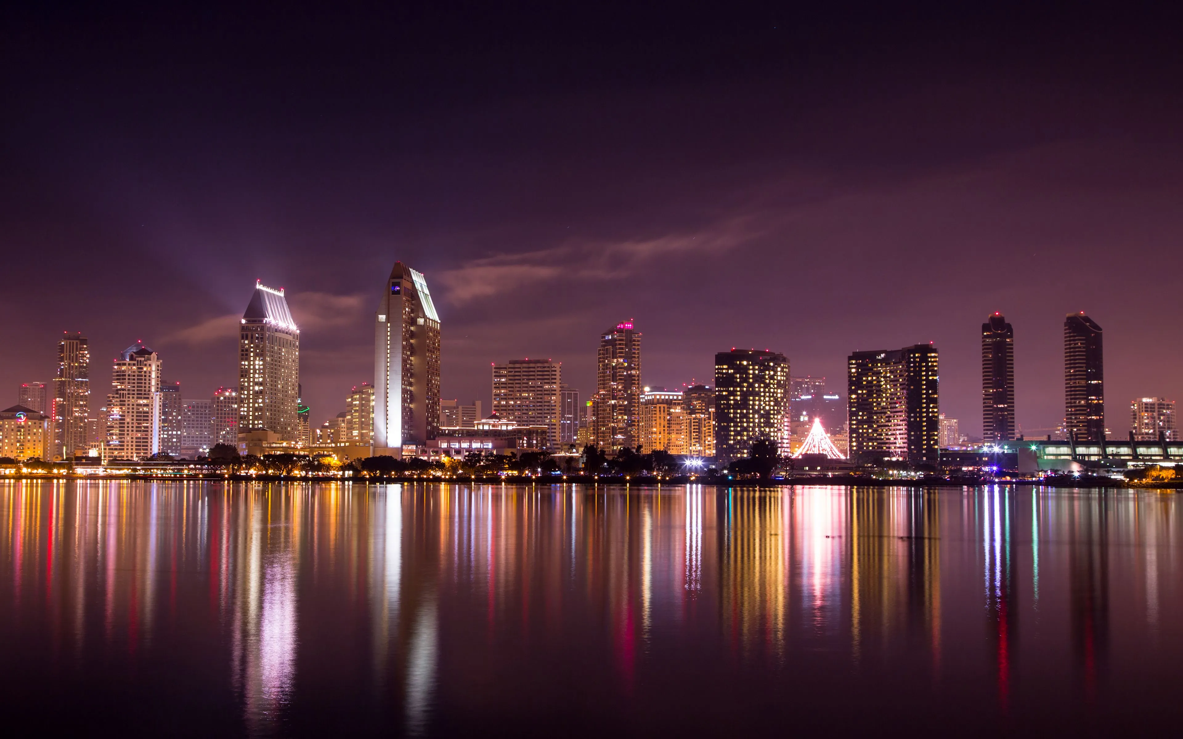 San Diego City Wallpaper 4K, Skyline, Cityscape, City lights