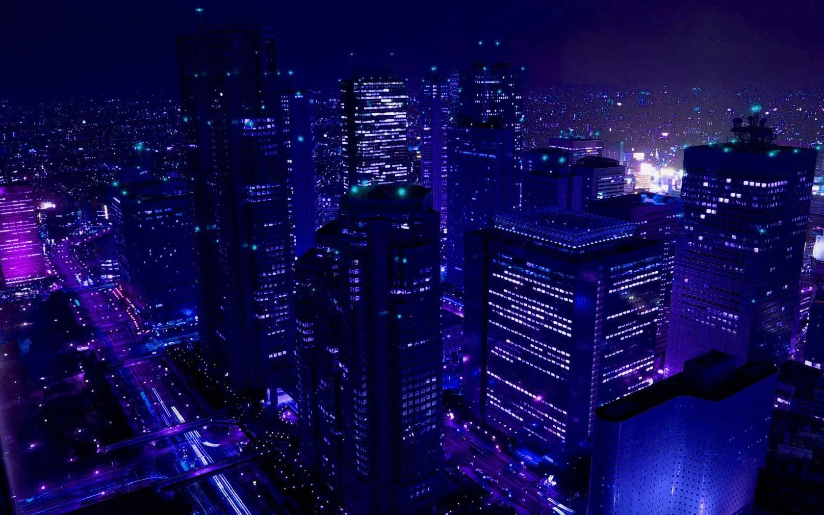 Download Desktop Aesthetic City Lights Wallpaper