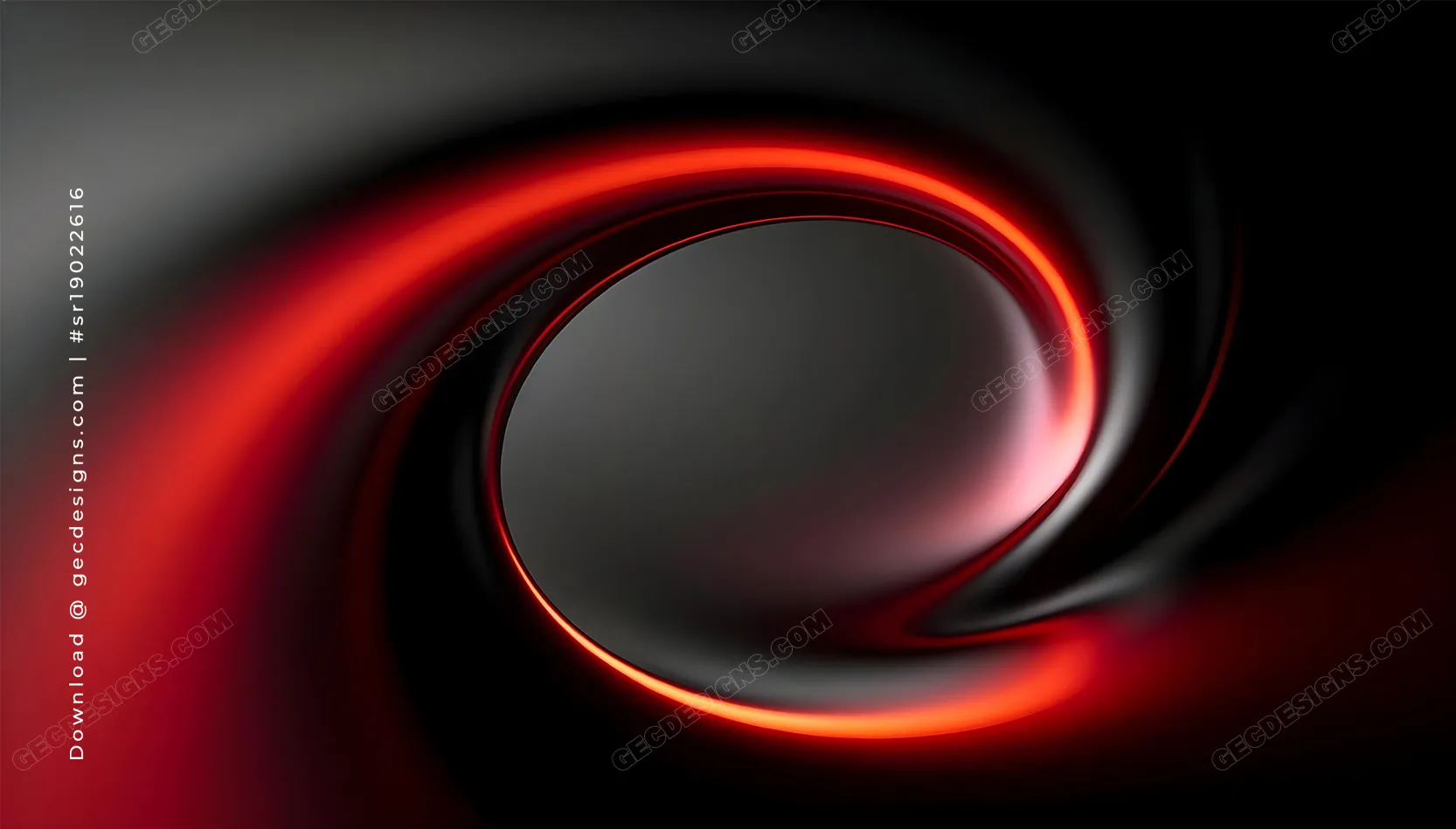 Red Neon Spiral Abstract Gradient Wallpaper with Dark Glow for desktop background Download on GEC Designs