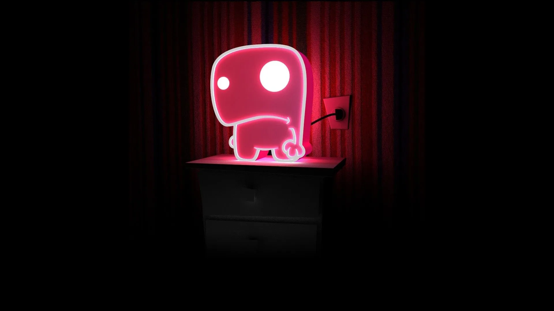 Wallpaper Neon light, pink, dark 1920x1080 Full HD 2K Picture, Image