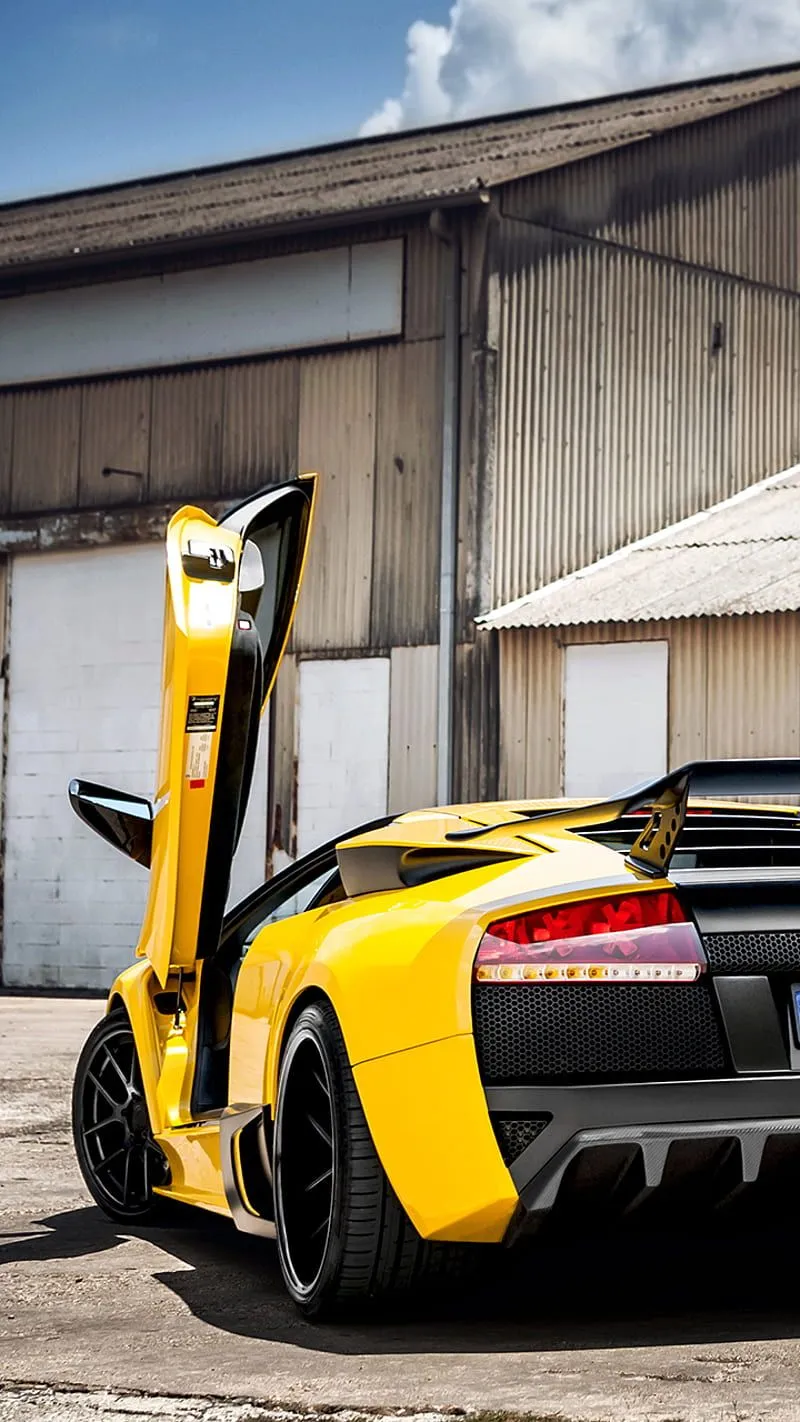 Lamborghini, lamborghini murcielago, road, yellow, HD phone wallpaper