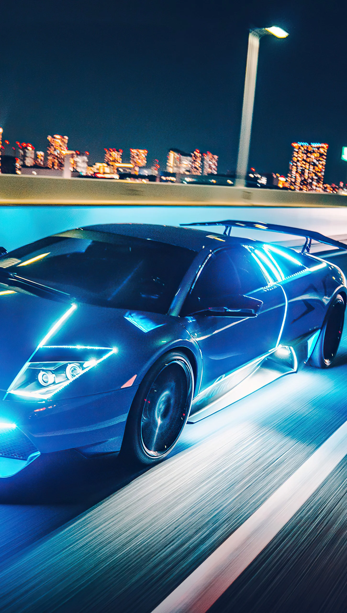 Lamborghini Murcielago Neon Wallpaper 4K for iPhone and Mobile Phone