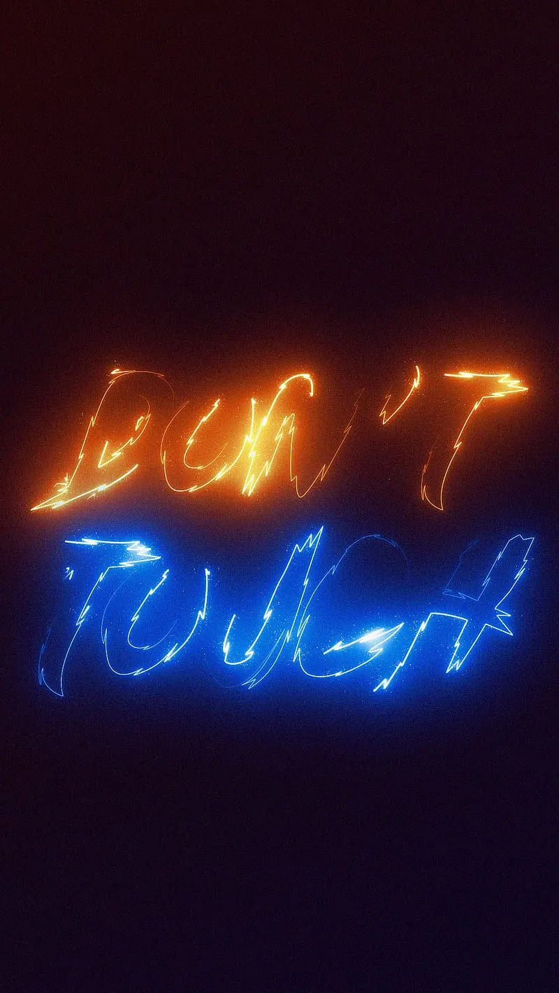 Dont Touch Outline, light, mobile, neon, HD phone wallpaper