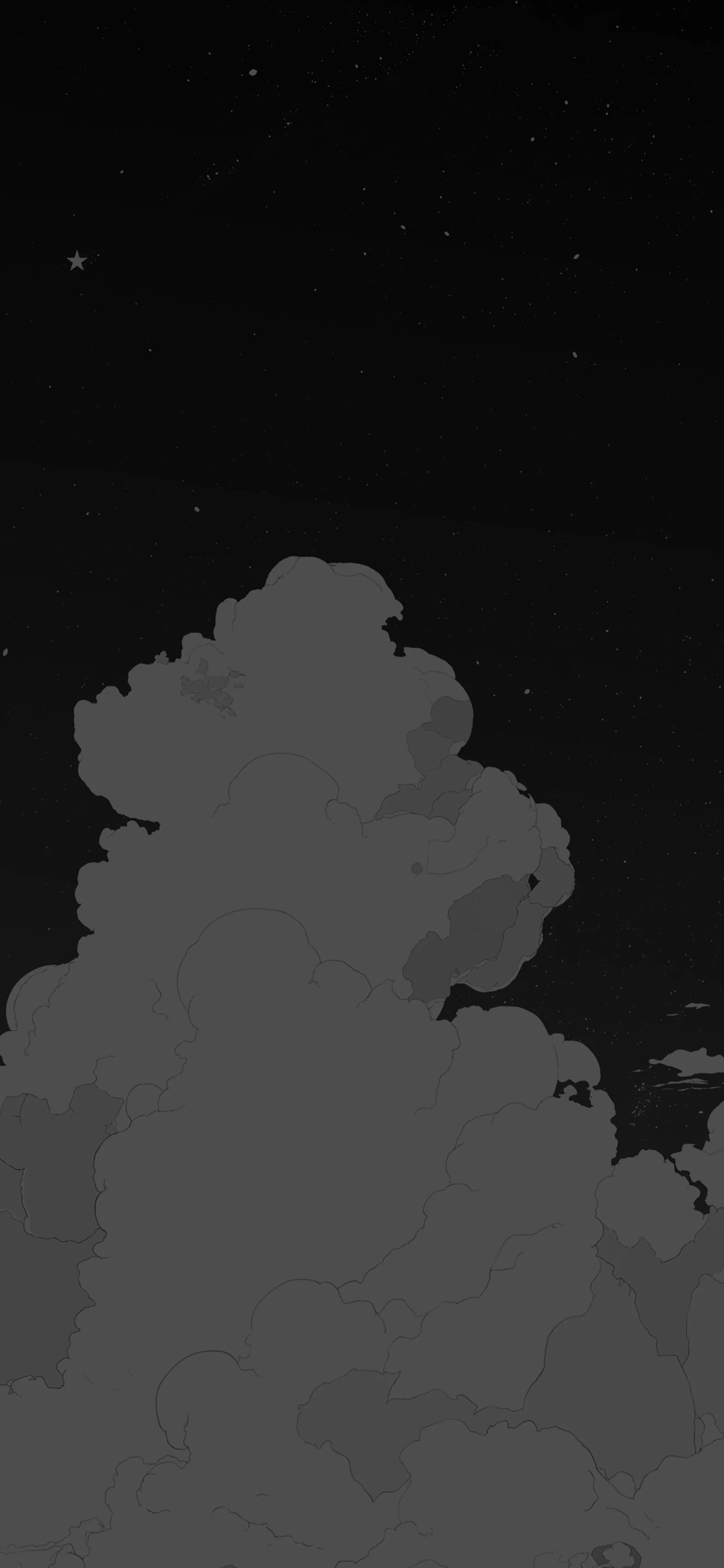 Minimal Black Sky & Clouds Aesthetic Wallpaper