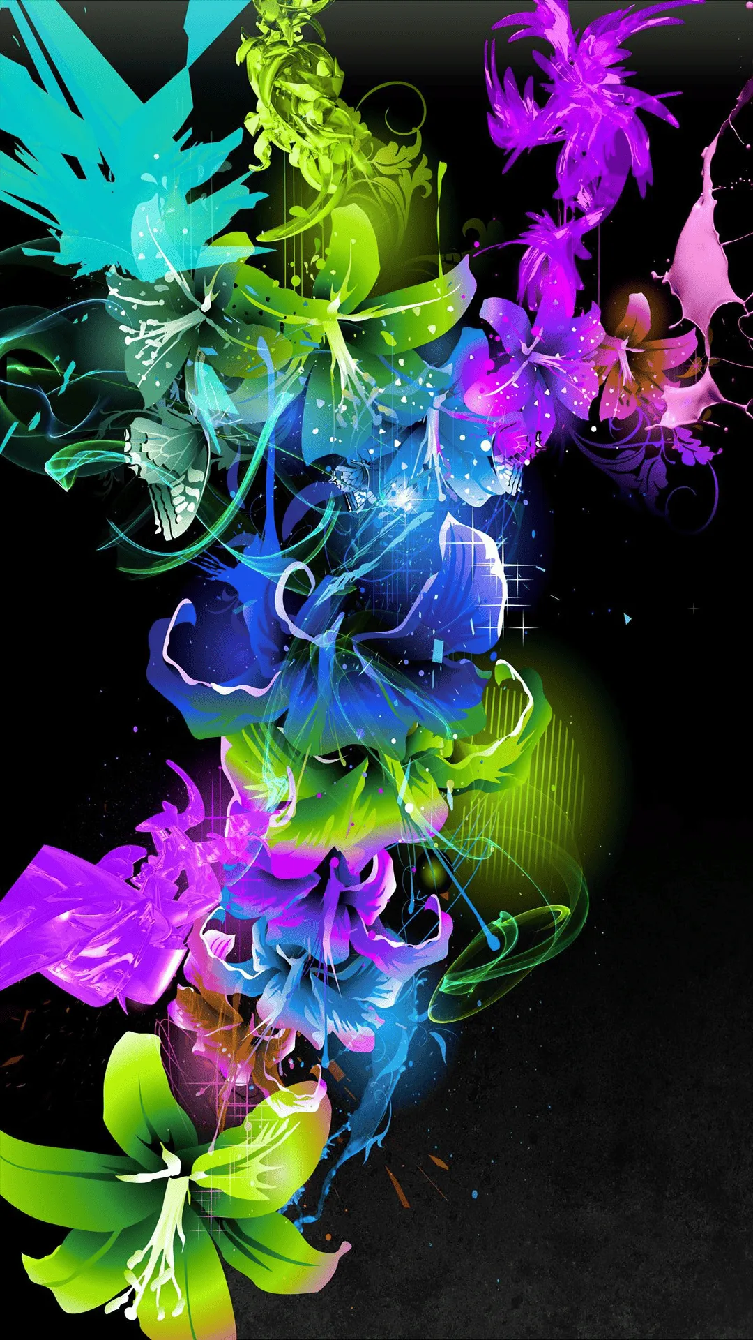 Abstract Flowers Mobile Wallpaper