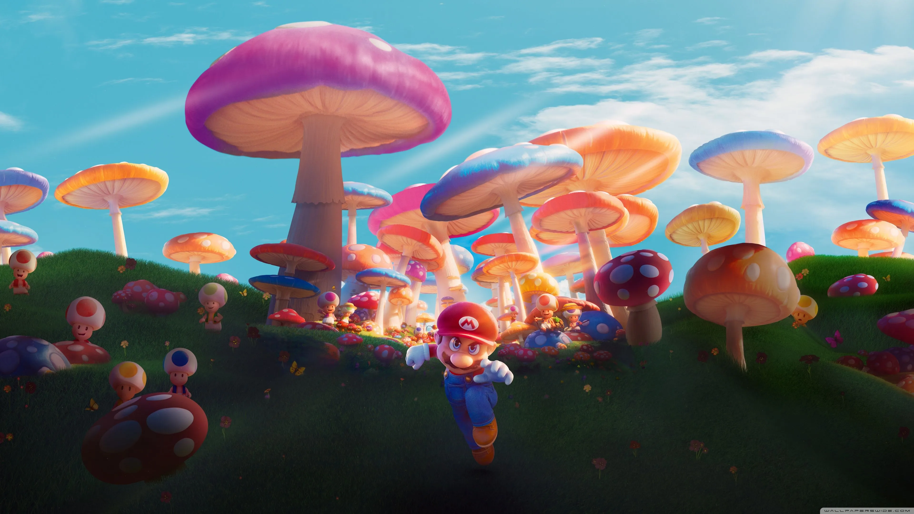 The Super Mario Bros Movie Mushroom Kingdom 4K UHD Wallpaper for UltraHD Desktop and TV, Widescreen and UltraWide Display