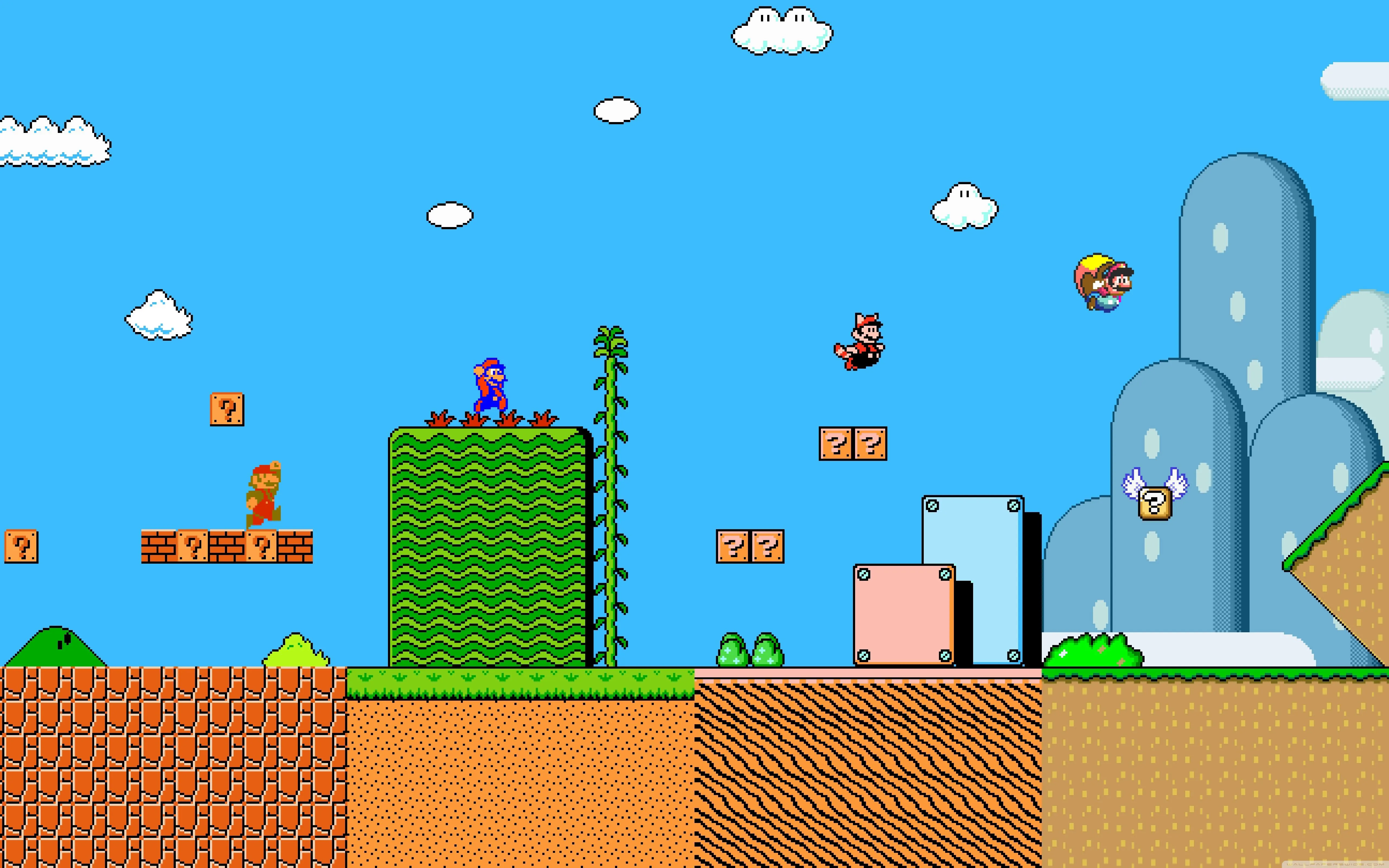 Super Mario History 4K UHD Wallpaper for UltraHD Desktop and TV, Dual Monitor, Smartphone and Tablet Devices
