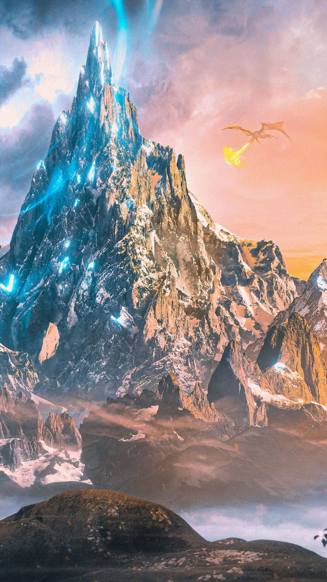 Mountain Wallpaper 4K, Fantasy artwork, Ultrawide