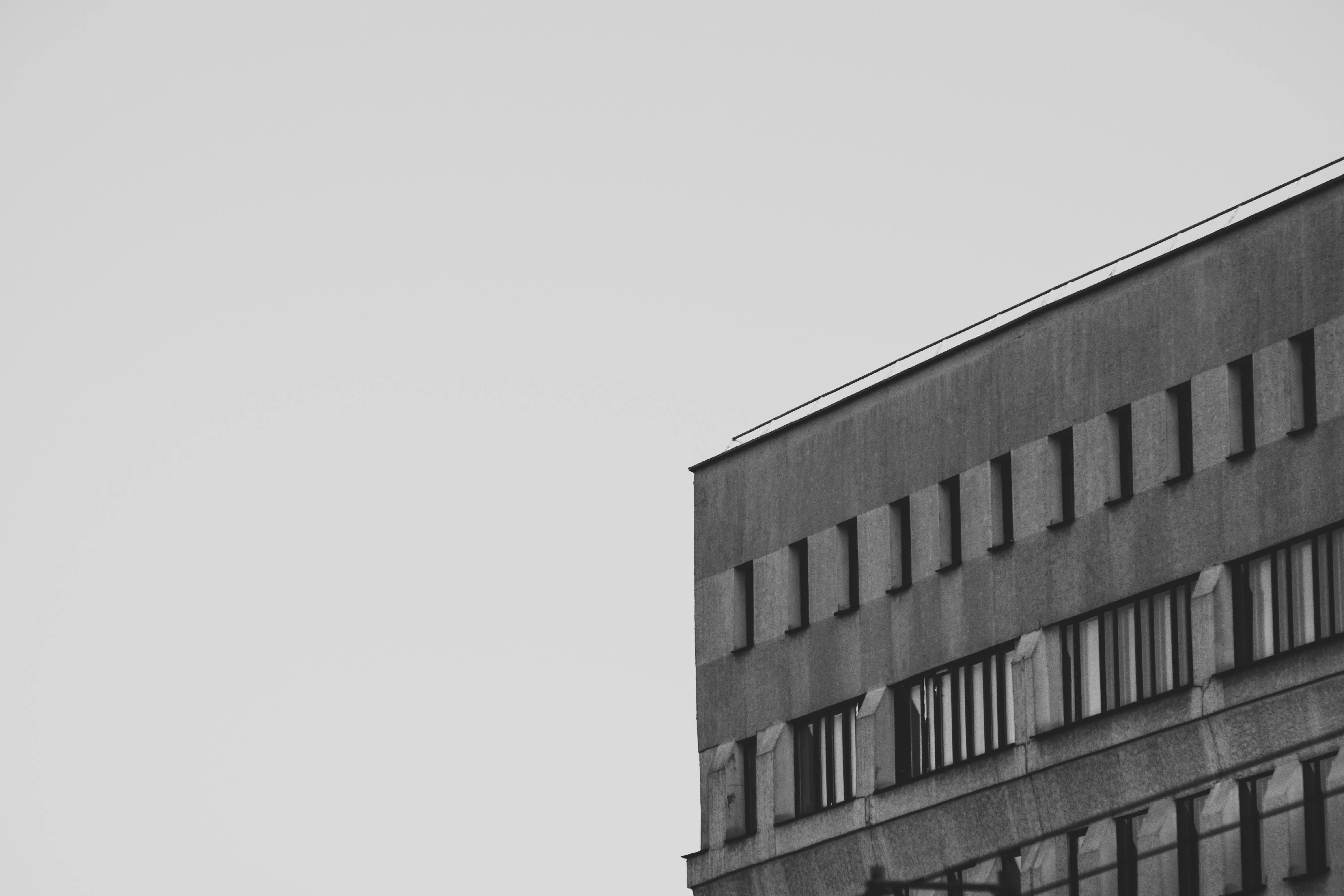 Monochrome Photography Of Brutalist Building In Belarus HD Wallpaper