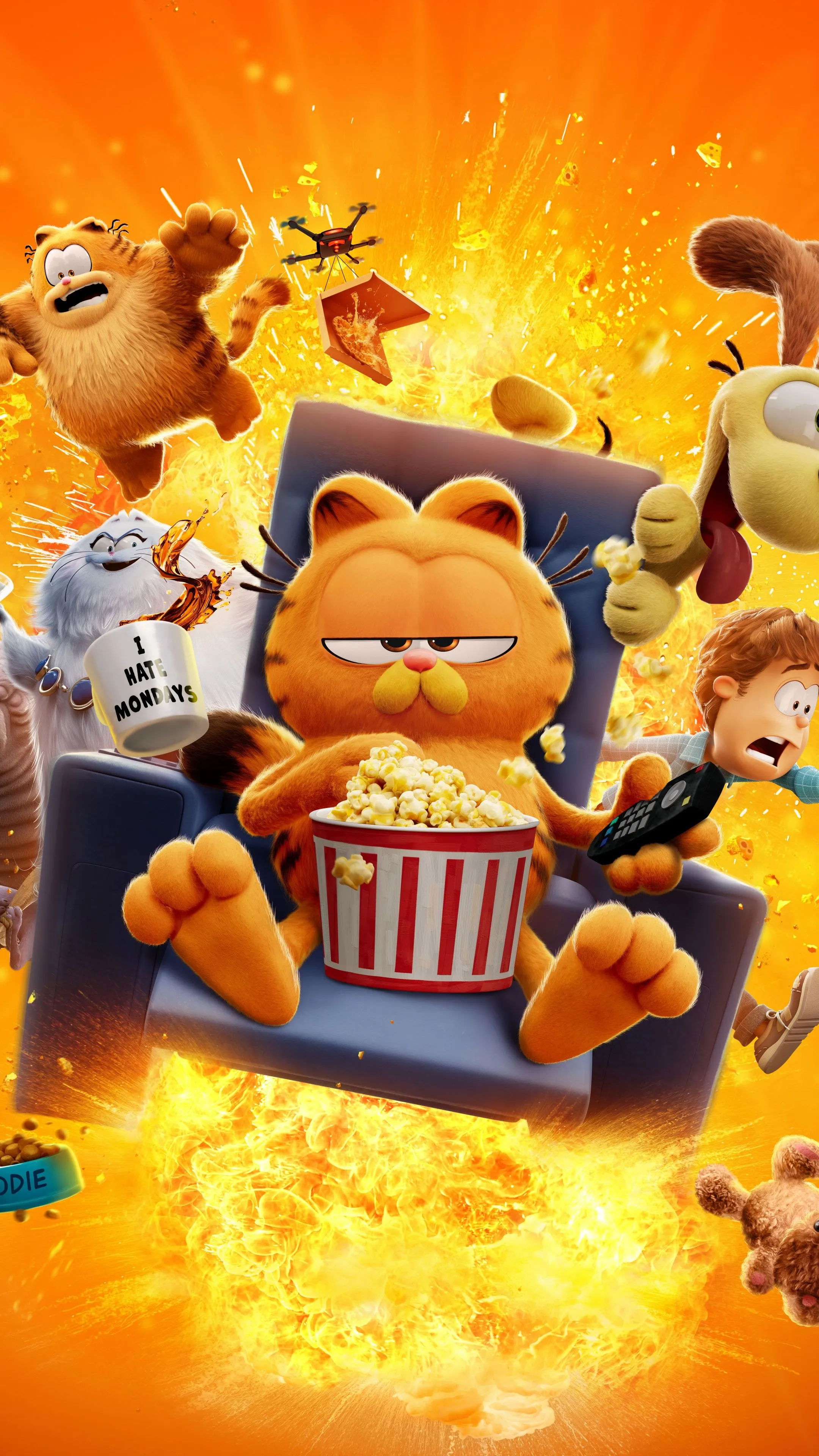 The Garfield Movie 8K Wallpaper for iPhone