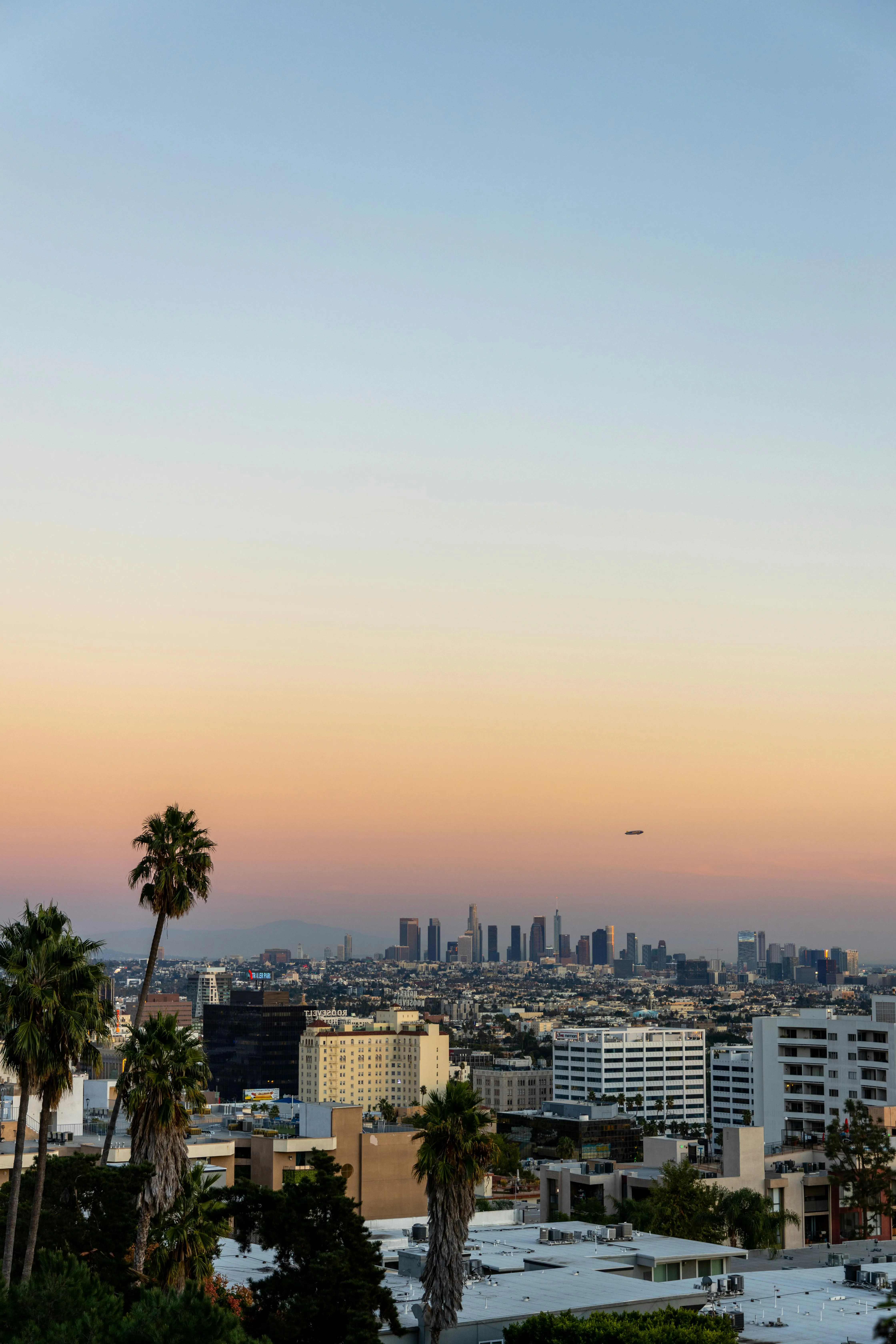 Dramatic Los Angeles Skyline at Sunset · Free
