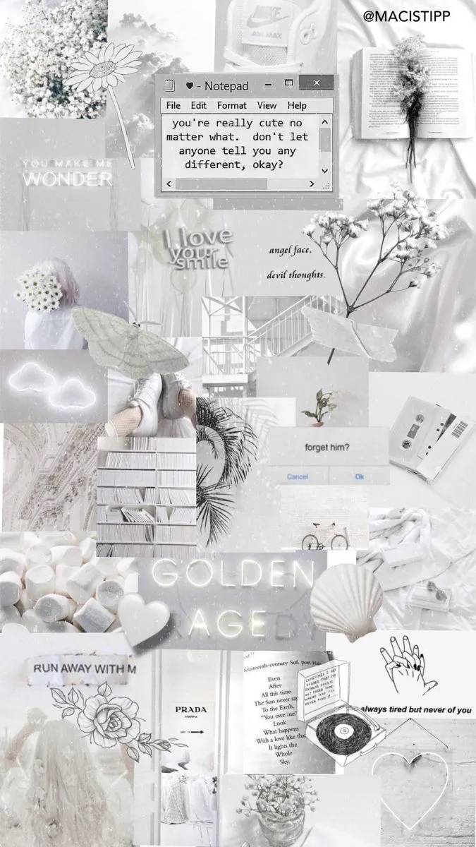Wallpaper #white #aesthetic #screensaver #lockscreen #whiteaesthetic #collage