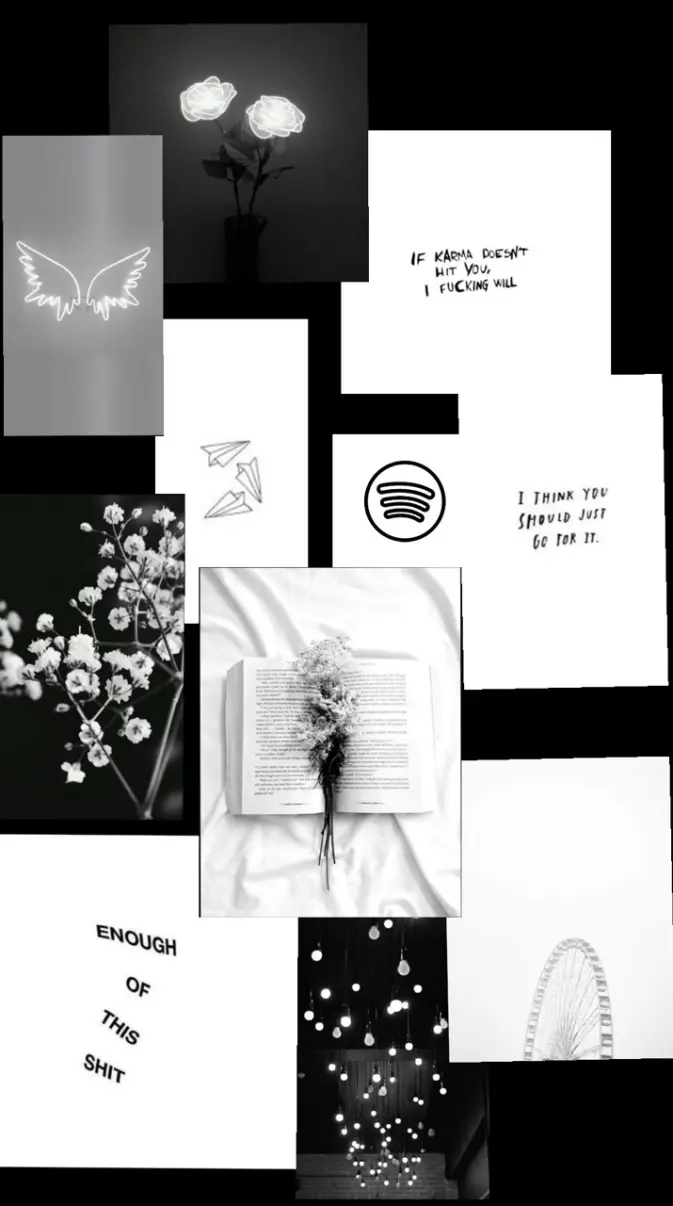 White collage wallpaper